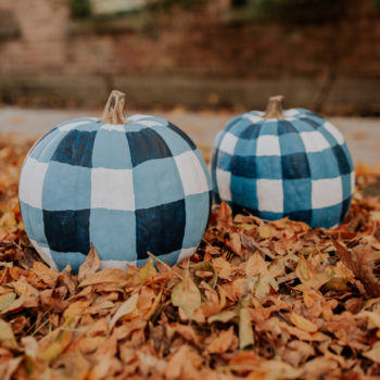 How to Paint Gingham Pumpkins