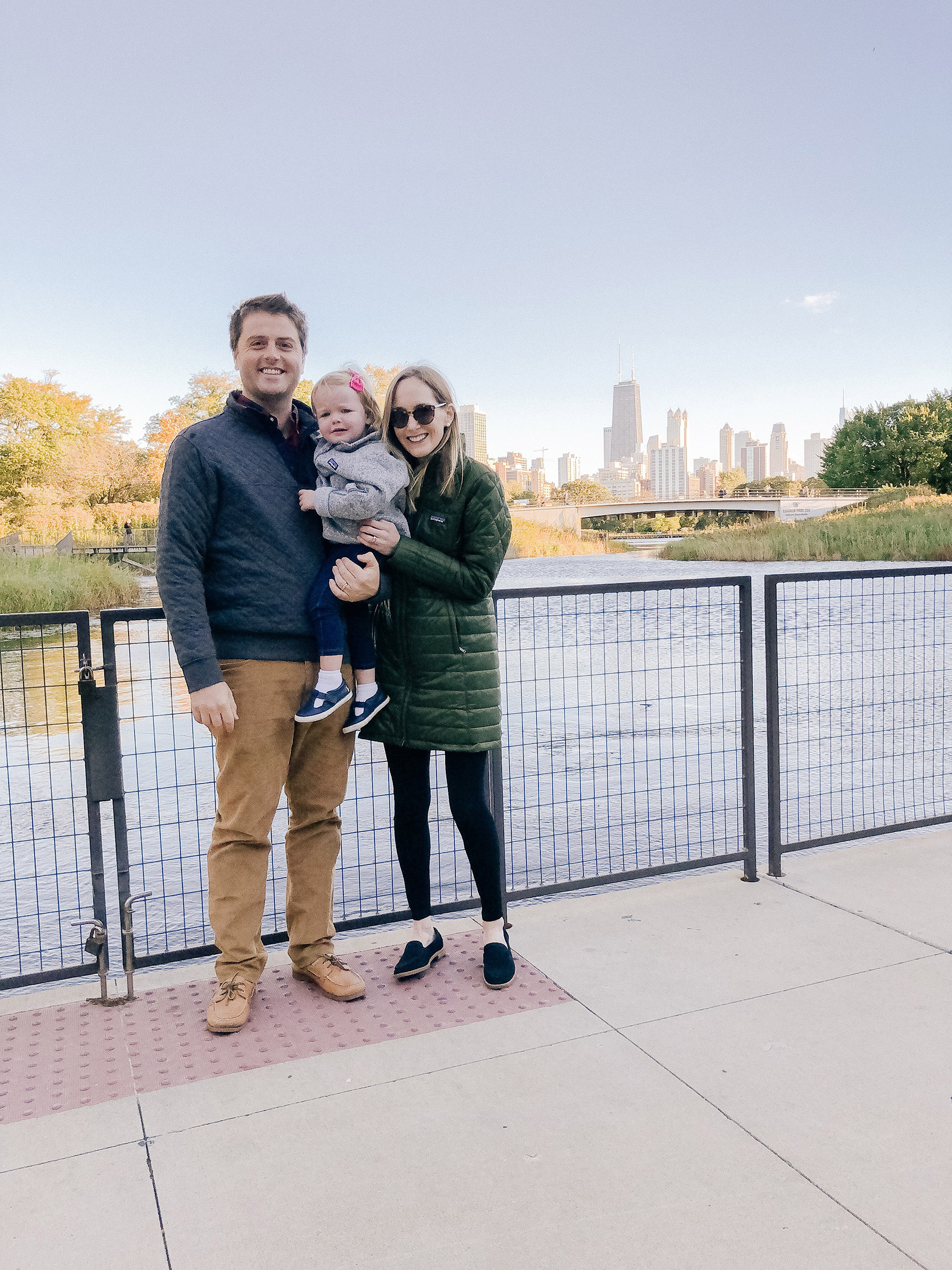 Kelly's Patagonia Jacket, Ponte Leggings, Black Loafers 