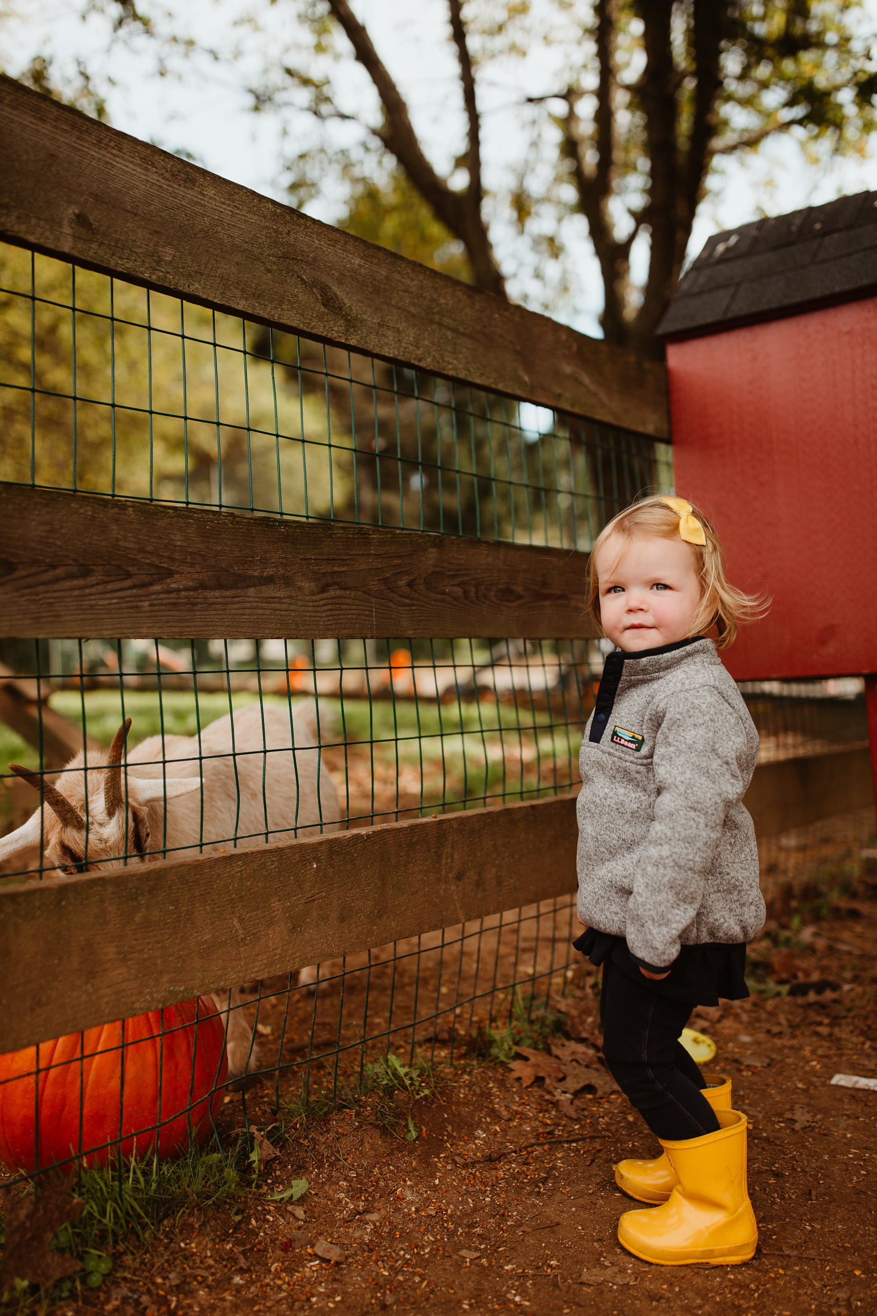 On Emma: L.L.Bean Pullover / Hunter Boots /