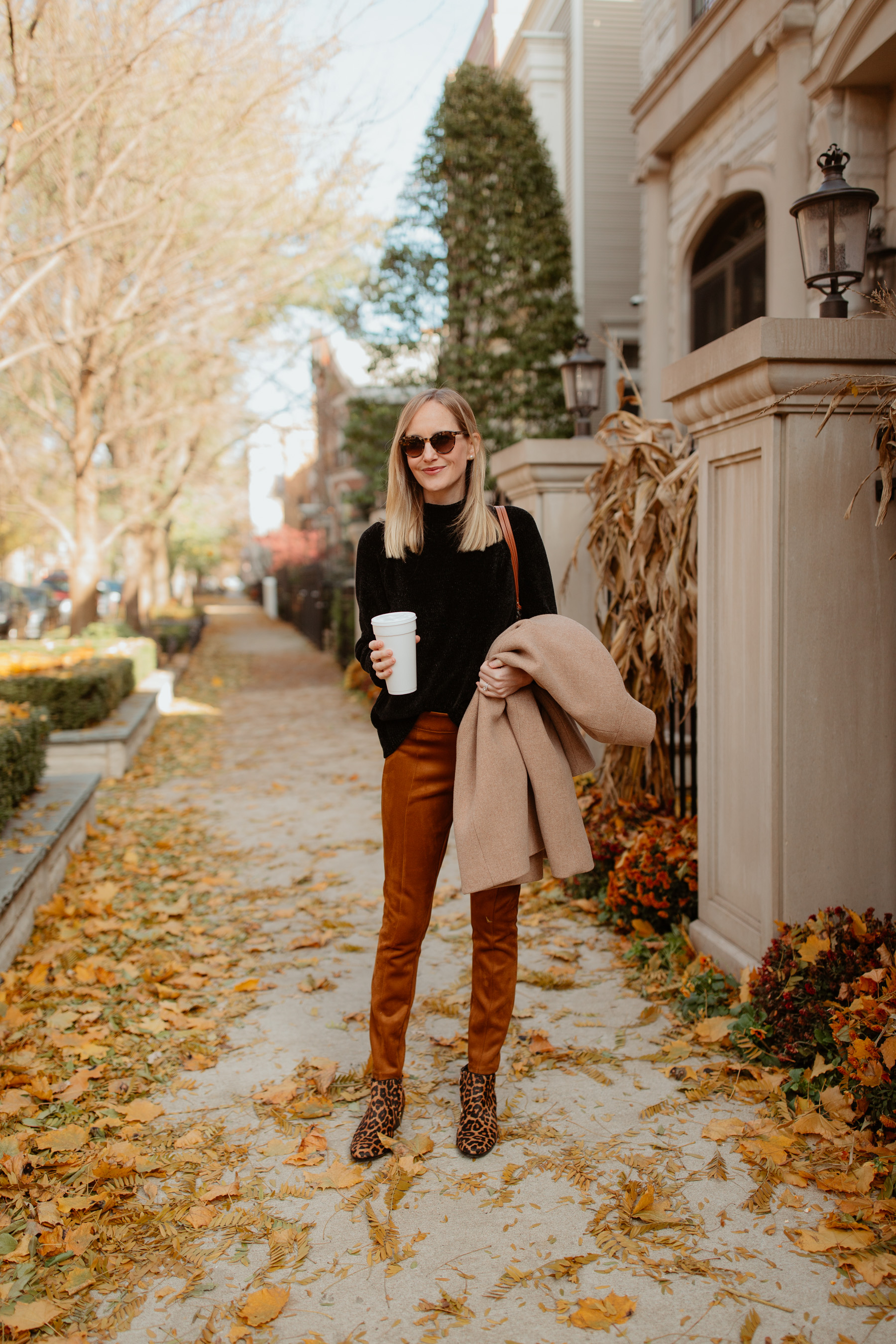 Navy sales suede leggings