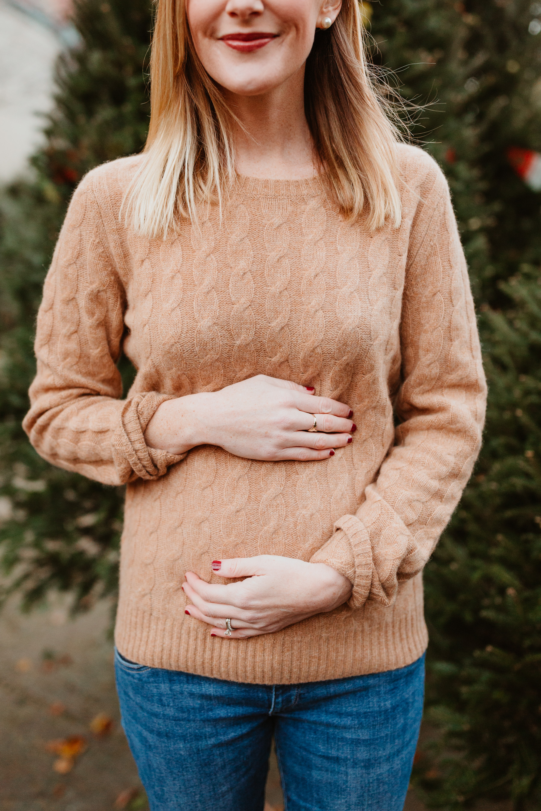 Cable-knit cashmere sweater