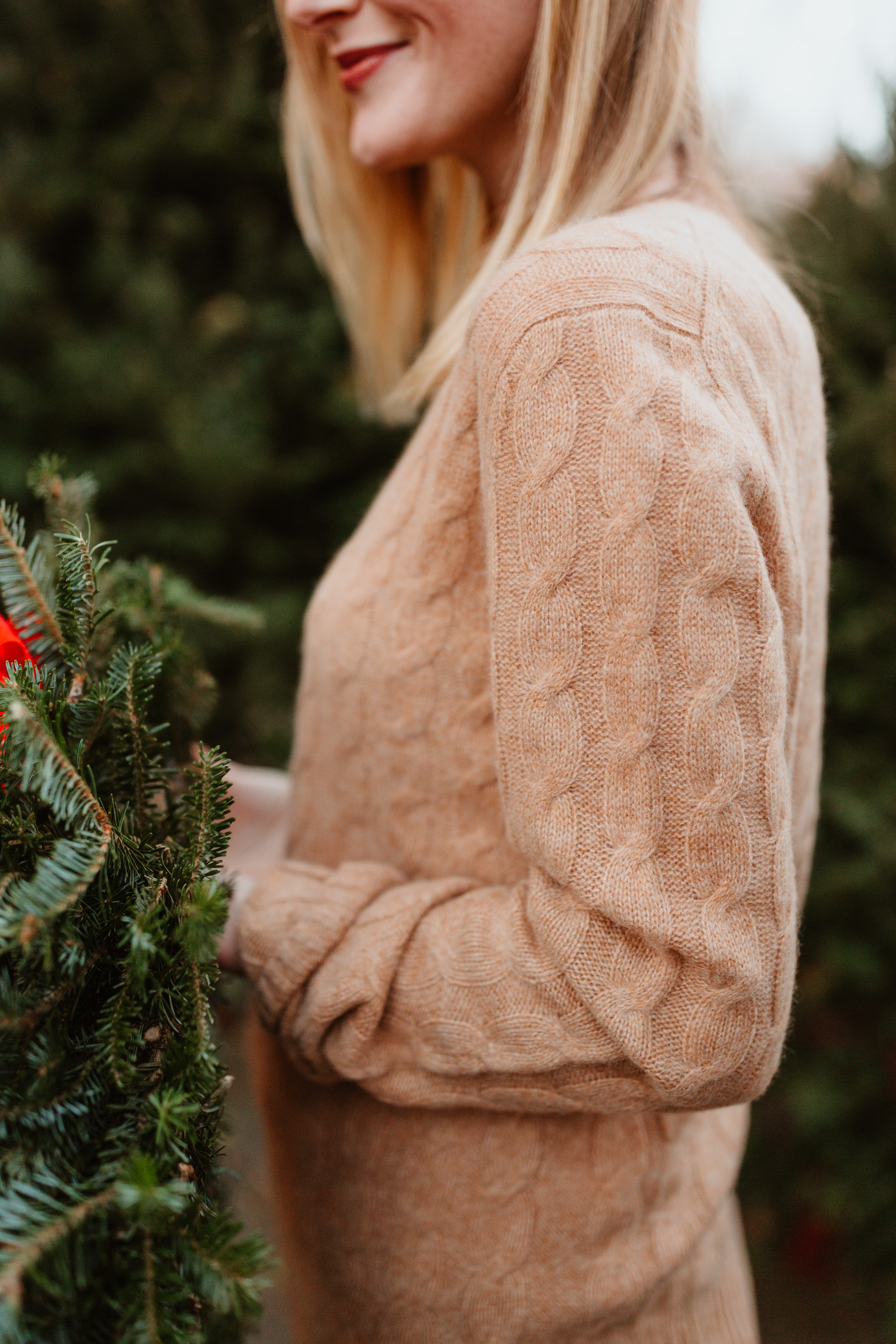 Cable-knit cashmere sweater