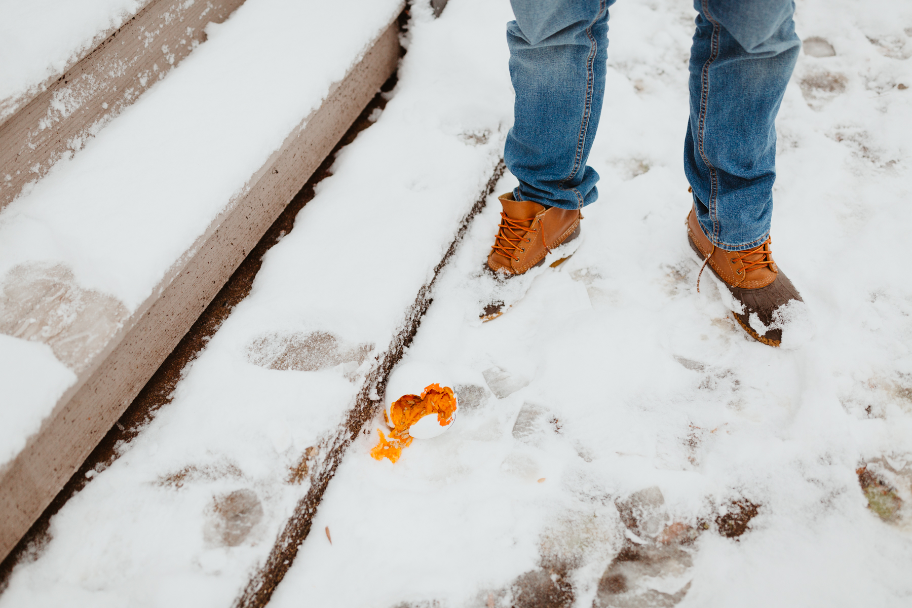 Pro Tip Don't drop your snowman pumpkin and then juggle his body or he'll end up like this.