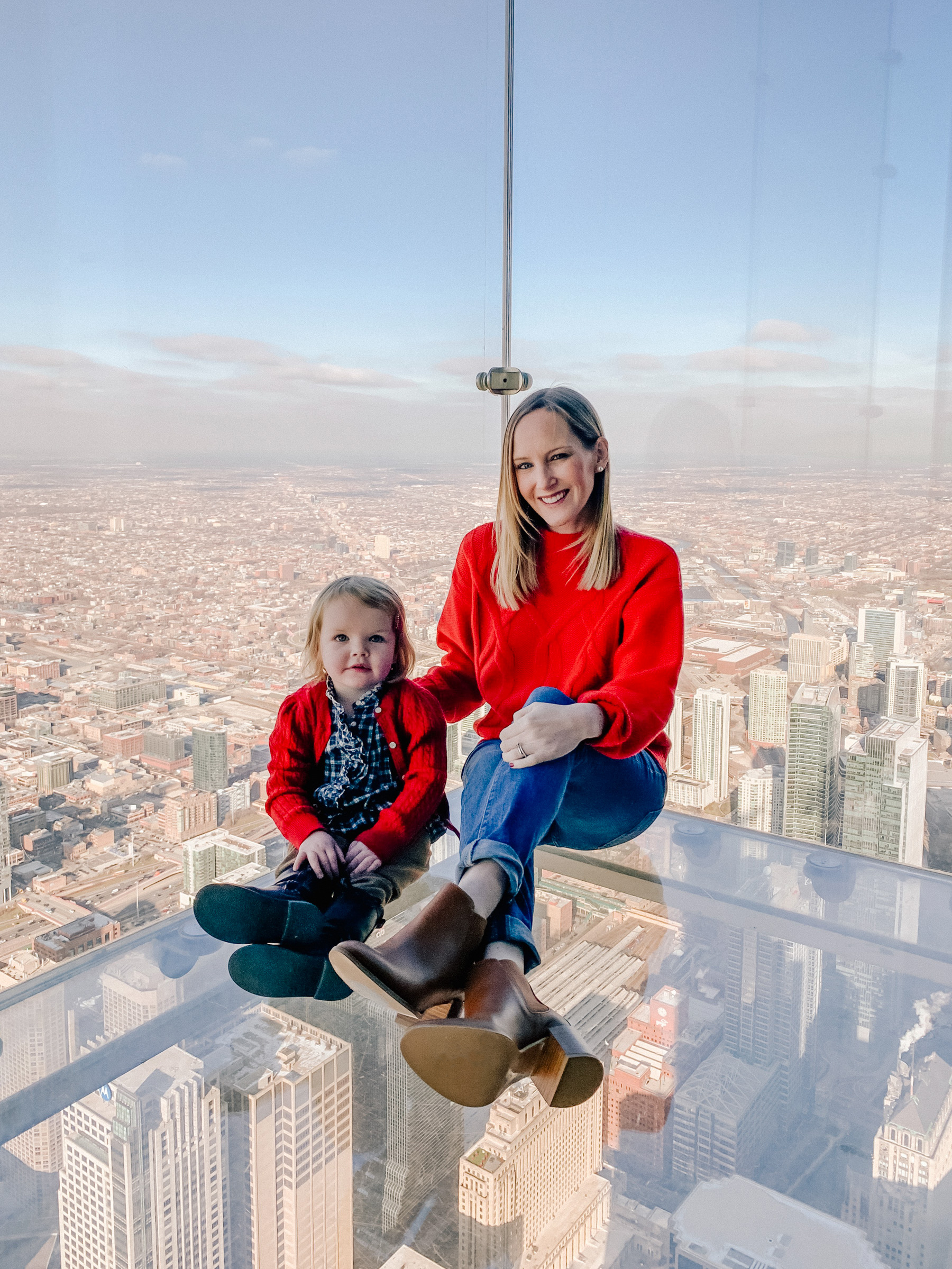 Kelly Larkin and Emma Larkin at  Willis Tower Skydeck