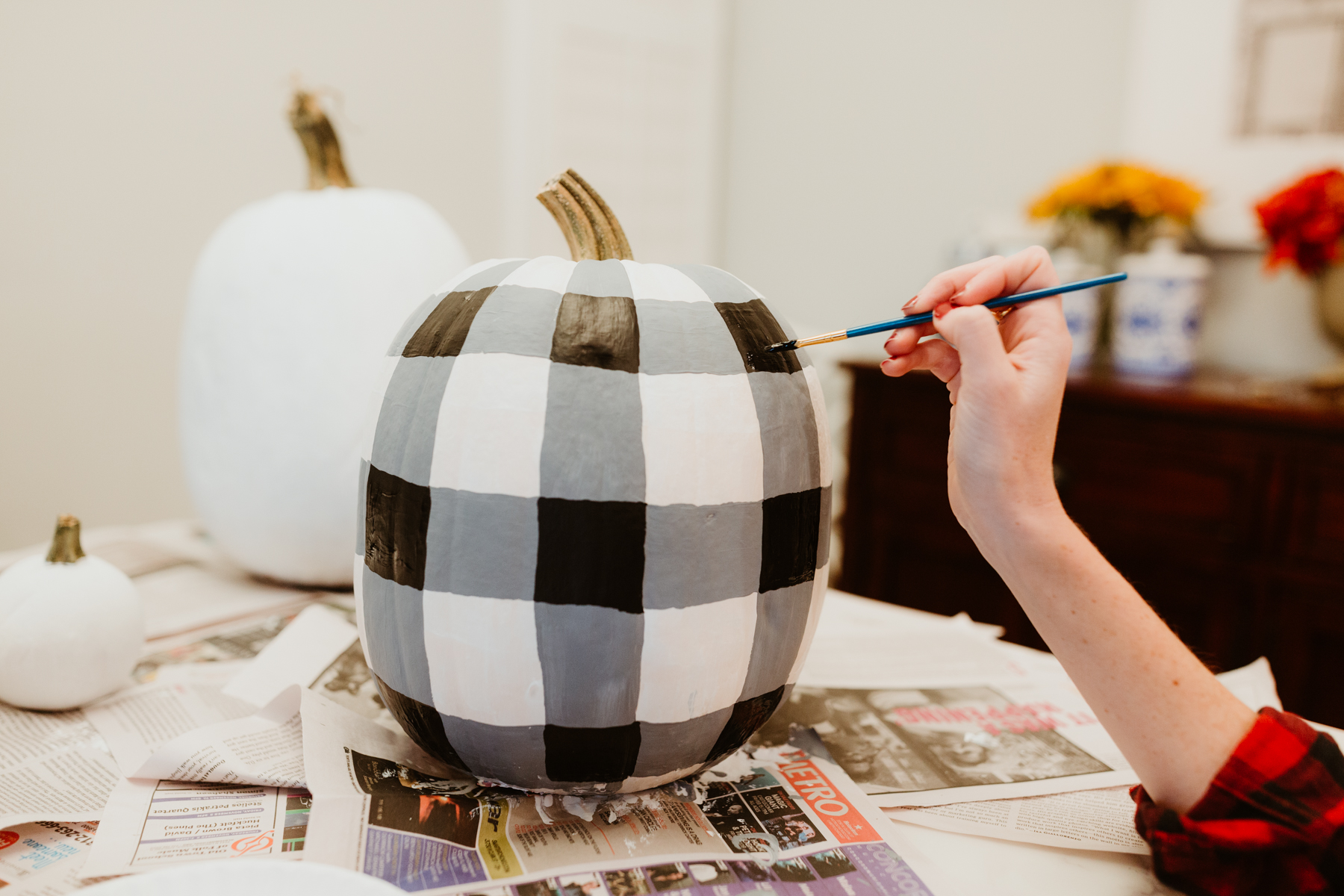 Buffalo plaid pumpkin