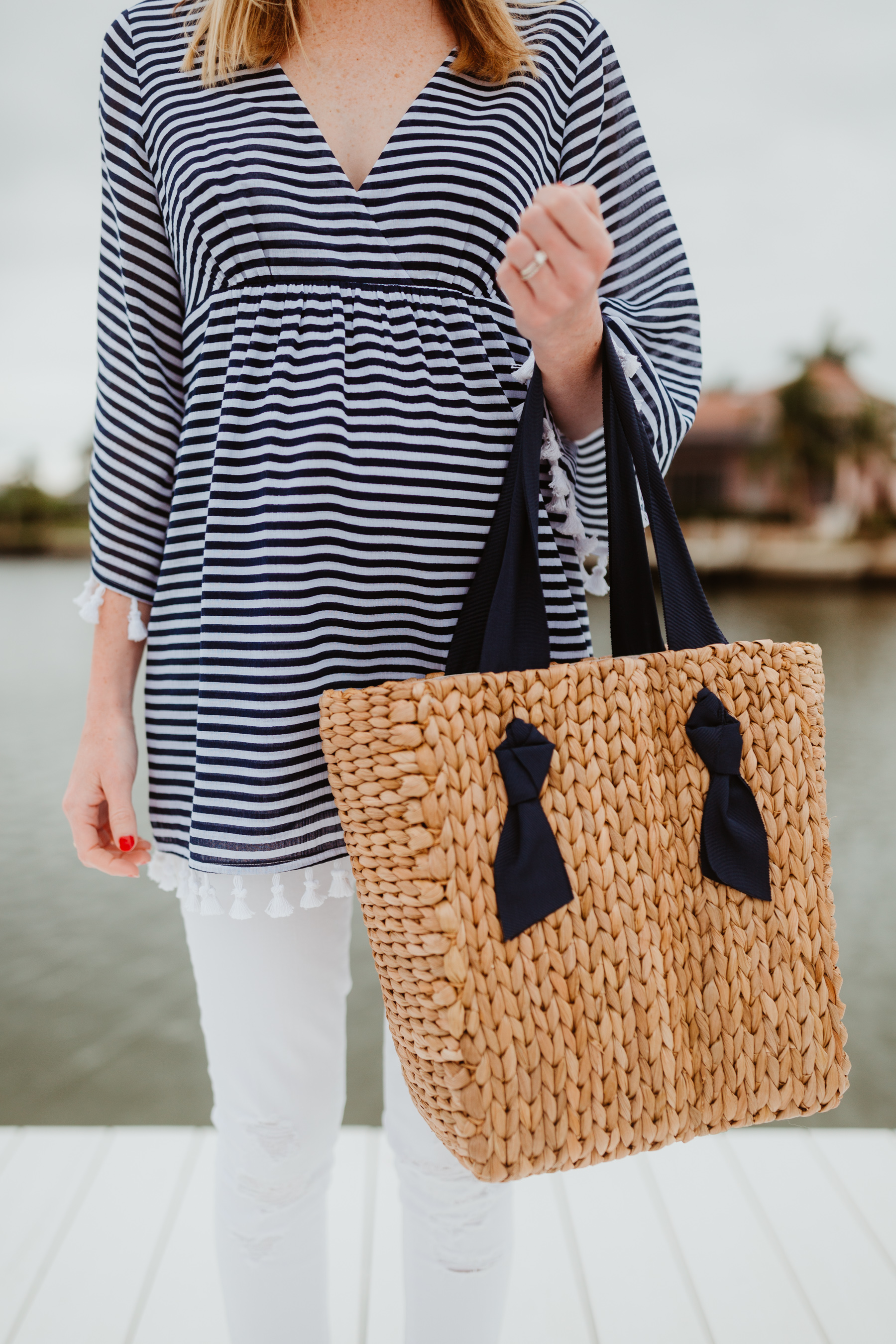  Sail to Sable Crinkle Cotton Tunic Top & Pamela Munson Woven Tote 