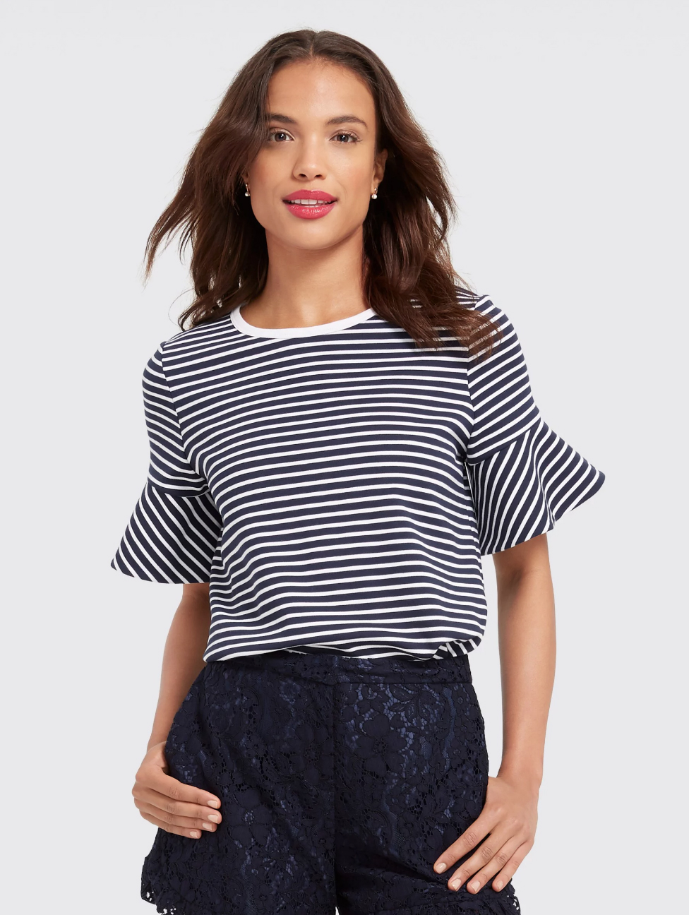 (Brand new with Tags) Draper James Sailor Stripe Ponte Tee, Size Small