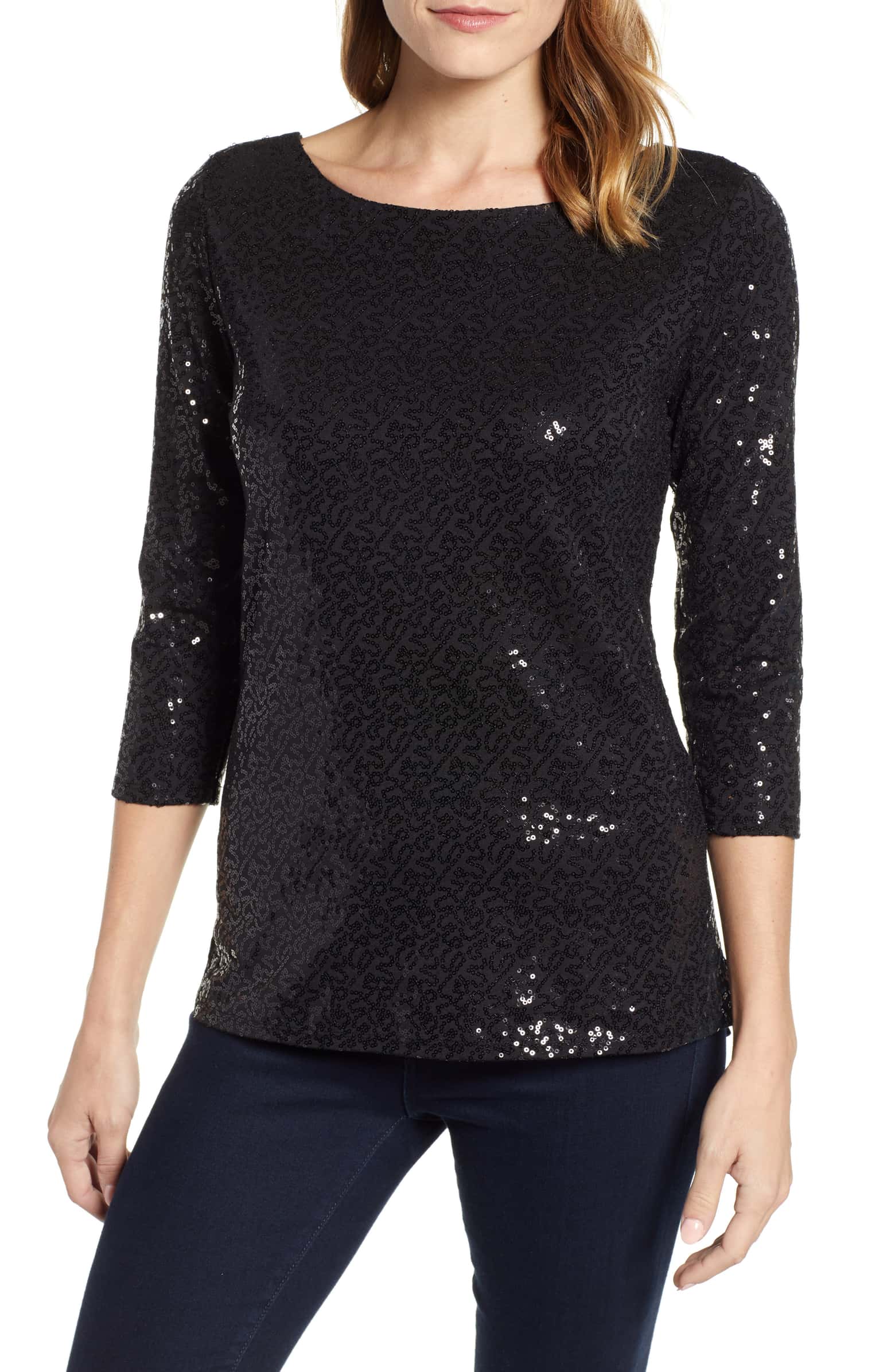 (New with Tags) Nordstrom Gibson Sequined Top, Size Small