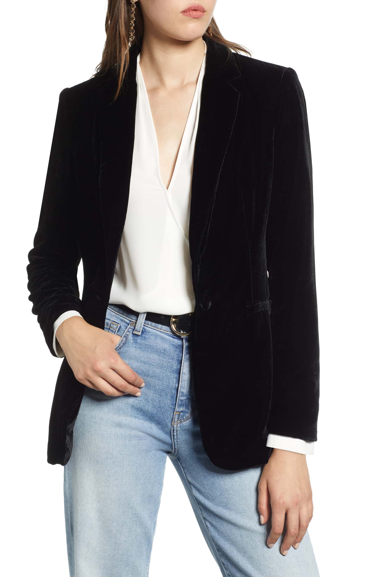 (New with Tags -- Sample) Halogen Velvet Blazer, Size XS