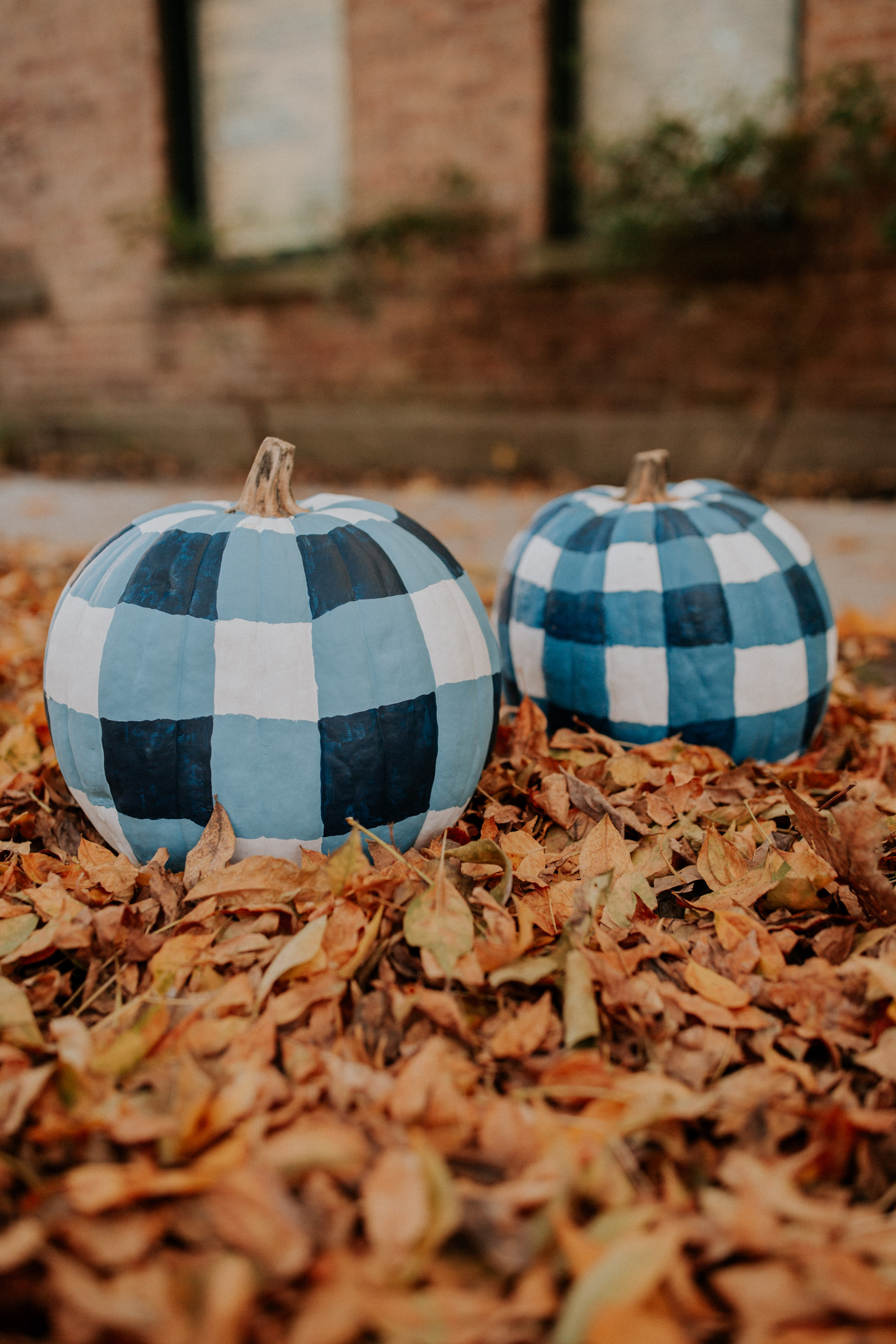 How to Paint Gingham Pumpkins