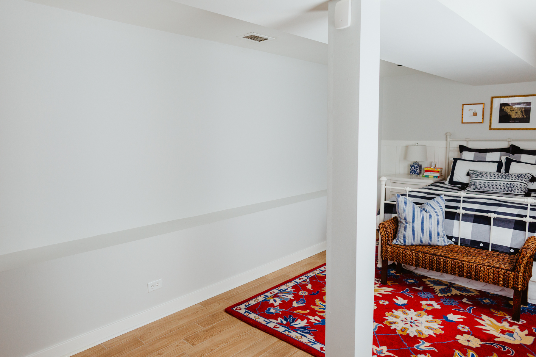 preppy master bedroom