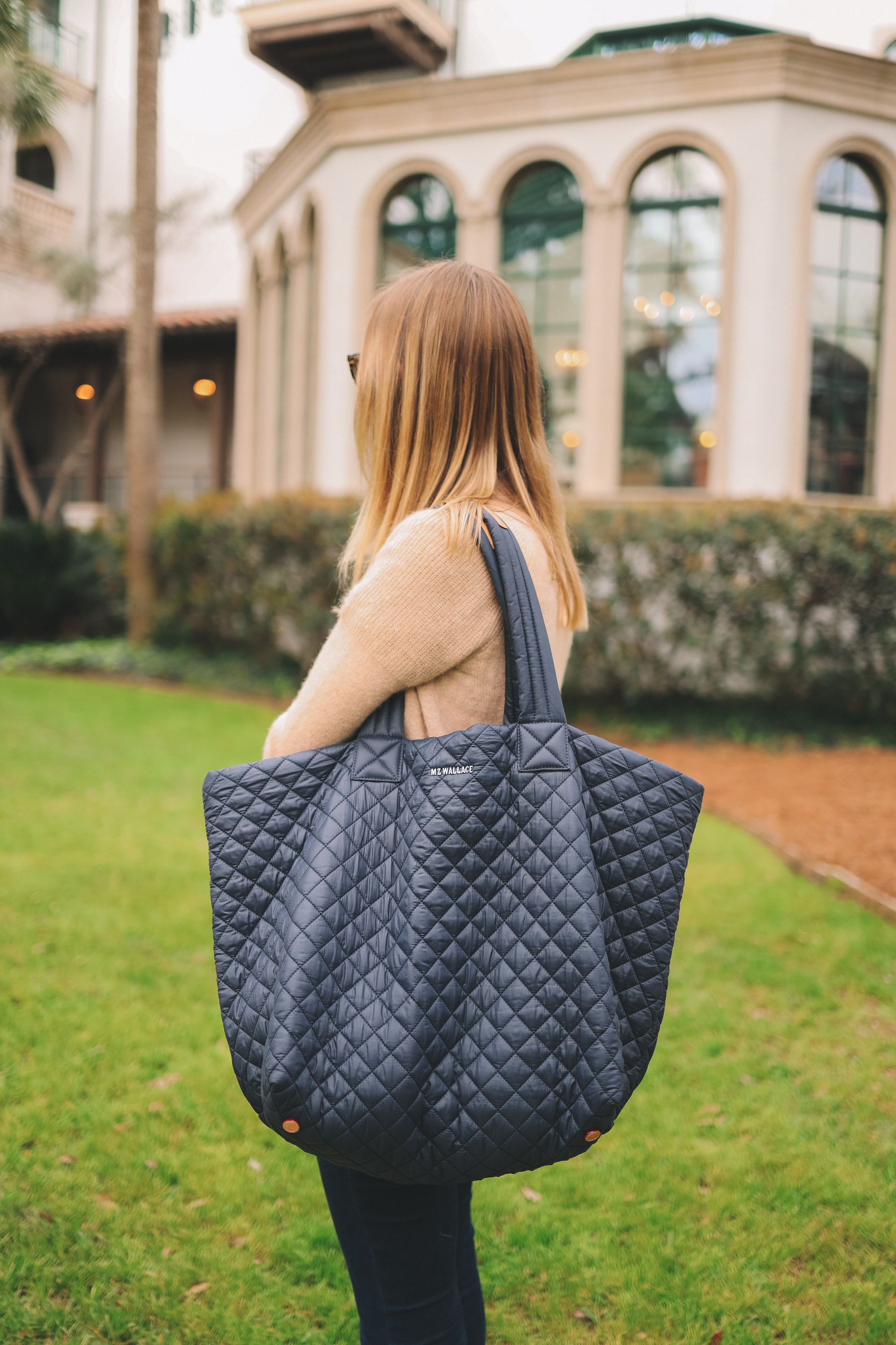 Large Navy MZ Wallace Tote 