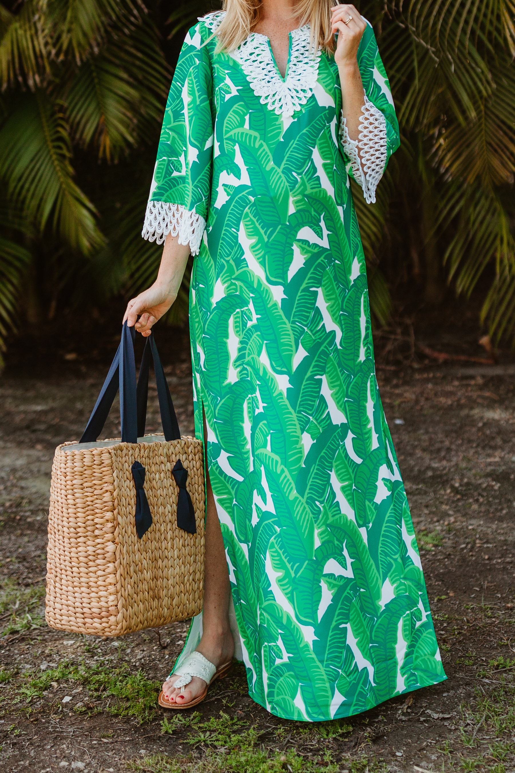 banana leaf maxi dress