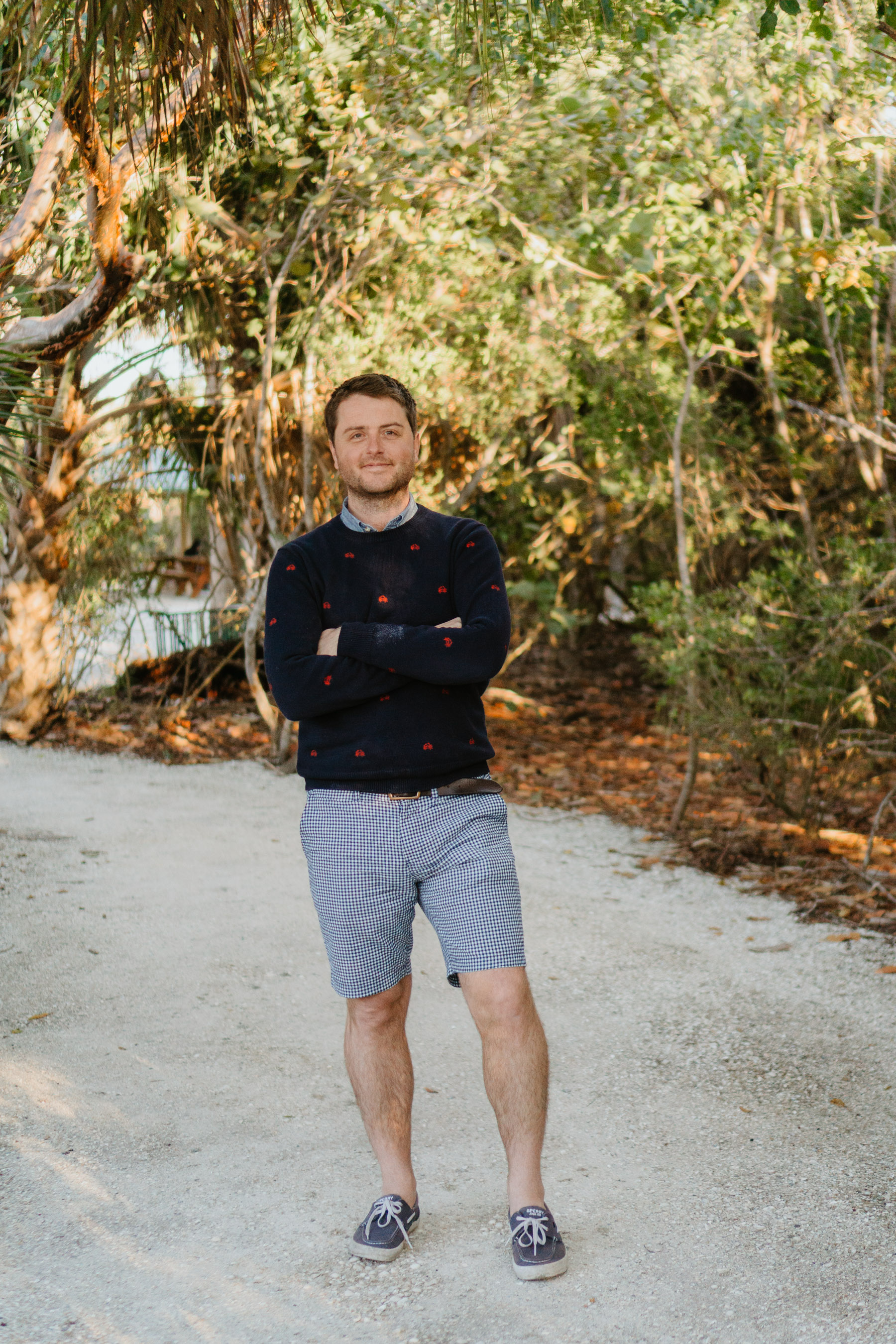 Crab Sweater / Gingham Shorts / Current Sperry Sneakers