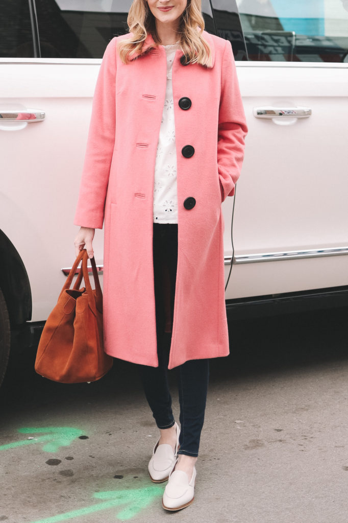 Boden Conwy Coat in Pink by Kelly in the City Blog