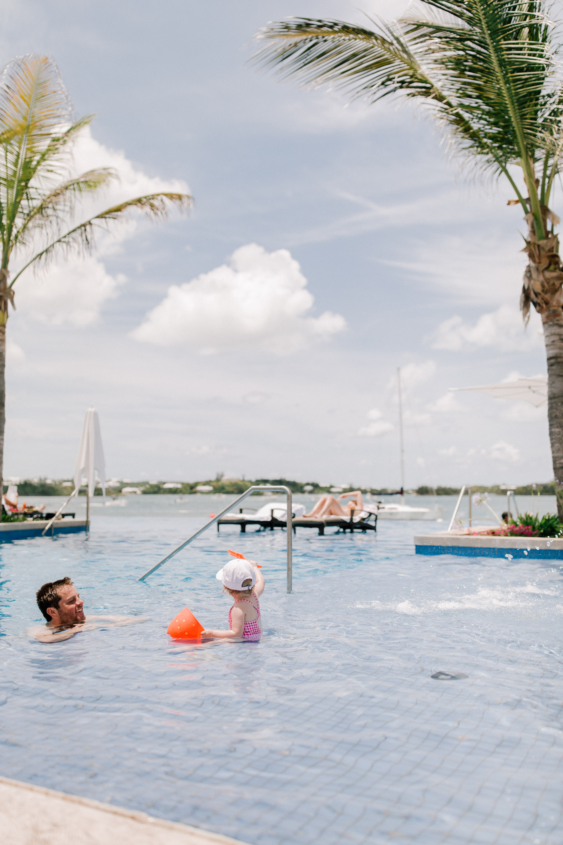 Mitch and Emma at the pool