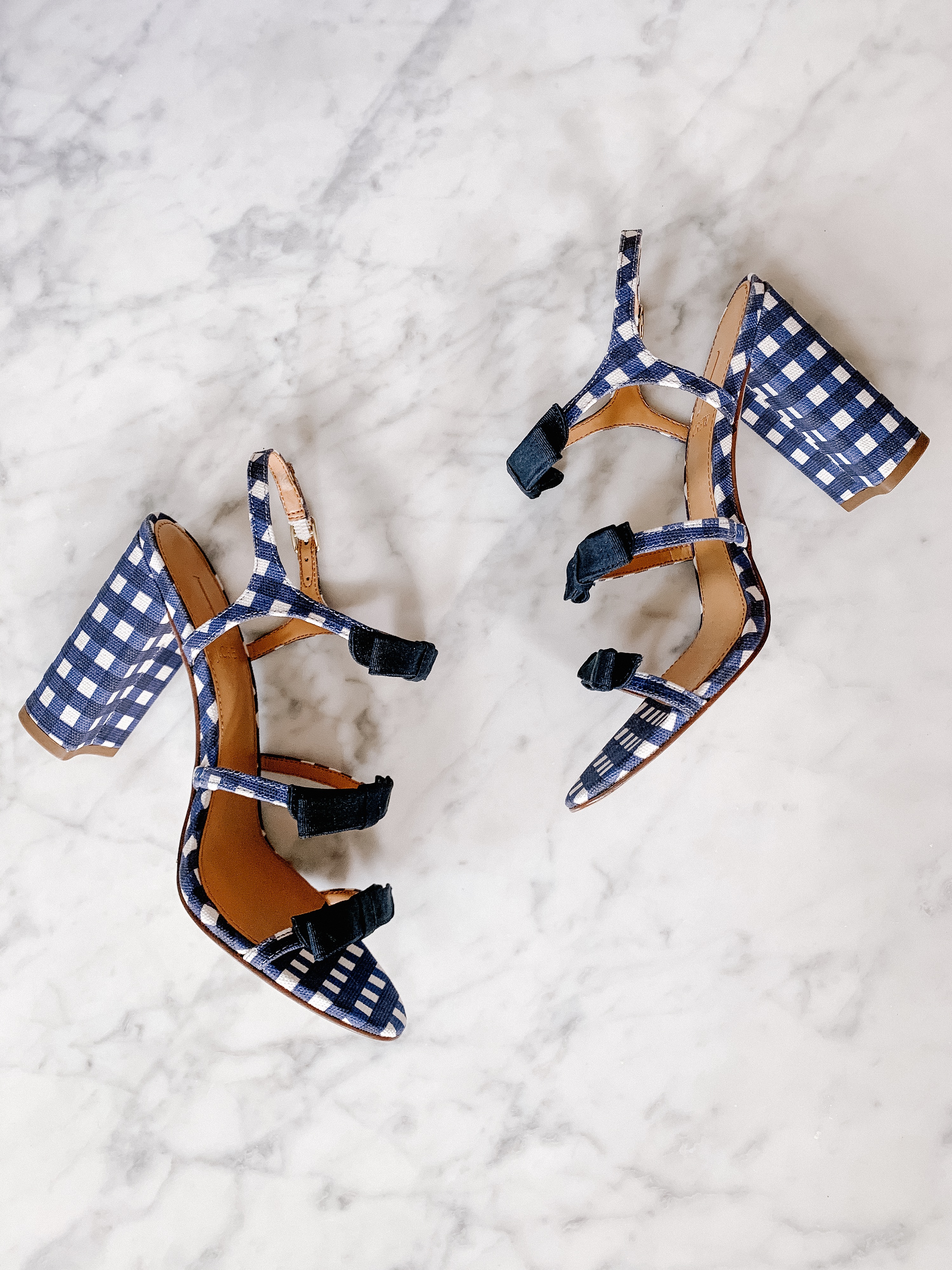 pair of gingham bow sandals from J.Crew Factory