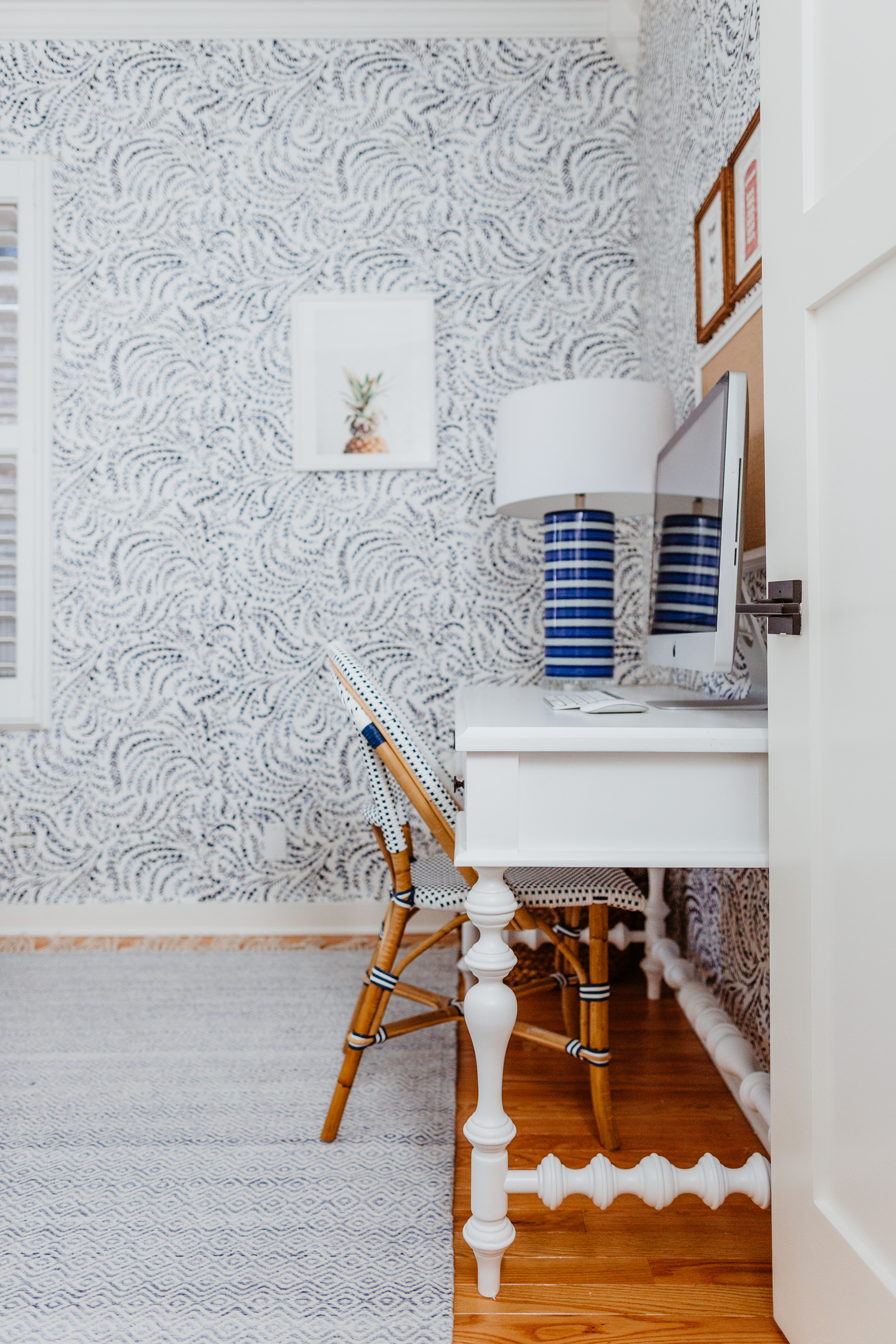 Kids Bathroom with Serena and Lily Melville Wallpaper  Transitional   Bathroom