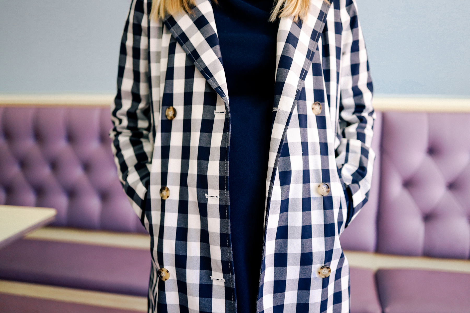 J.Crew Gingham Trench Coat