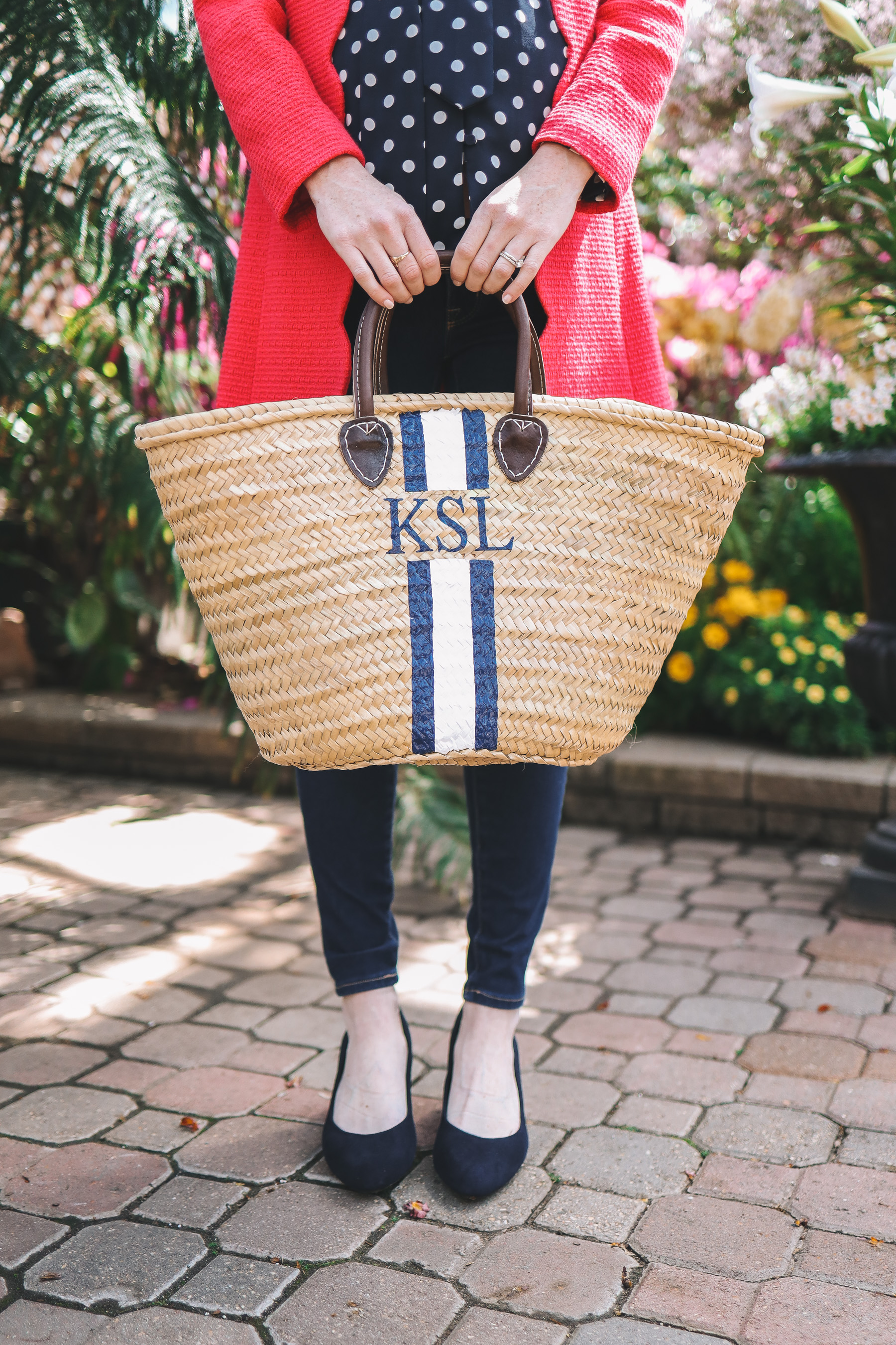 Hand-Painted Straw Beach Bag