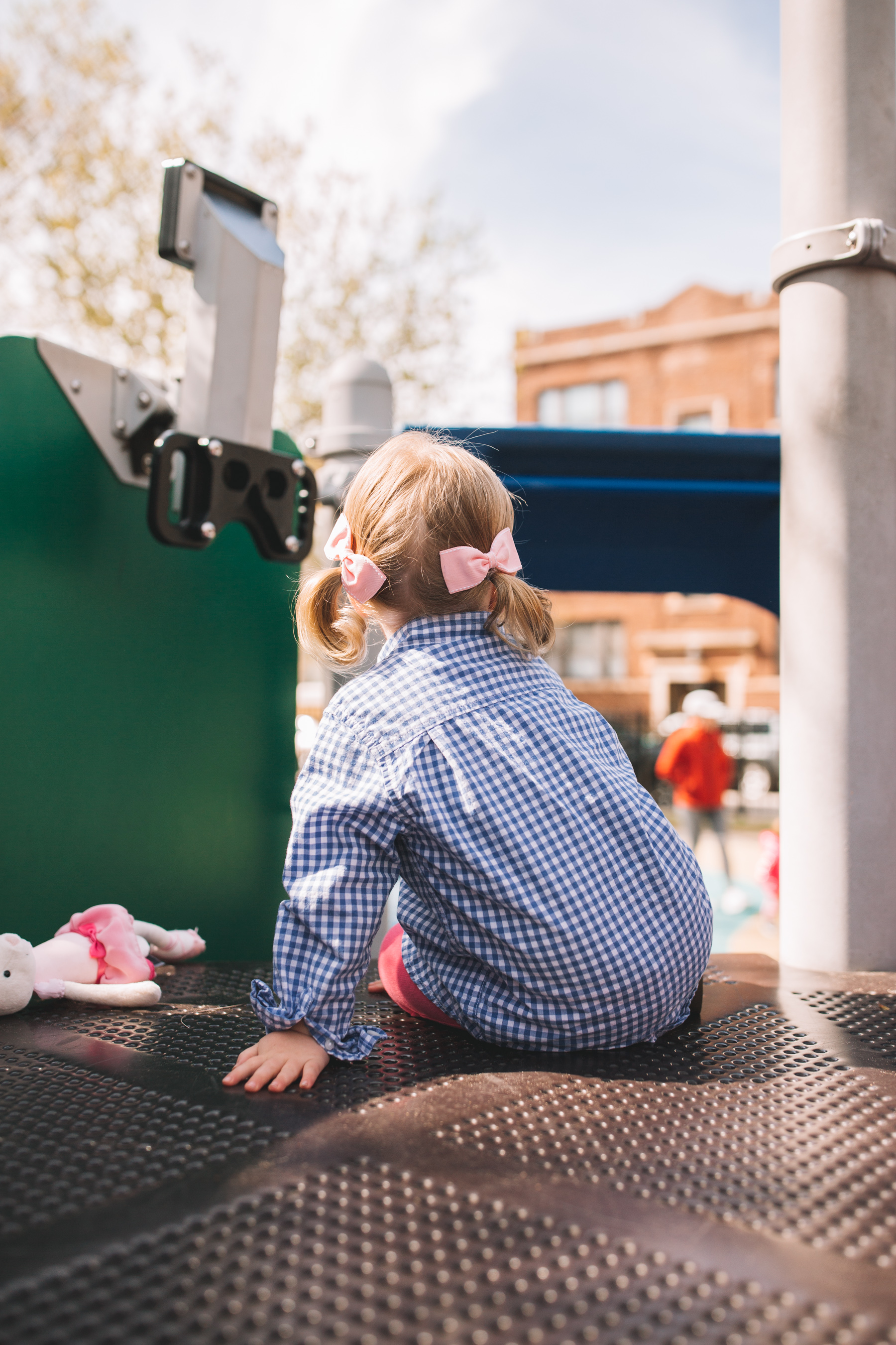 Toddler at the park in Chicago