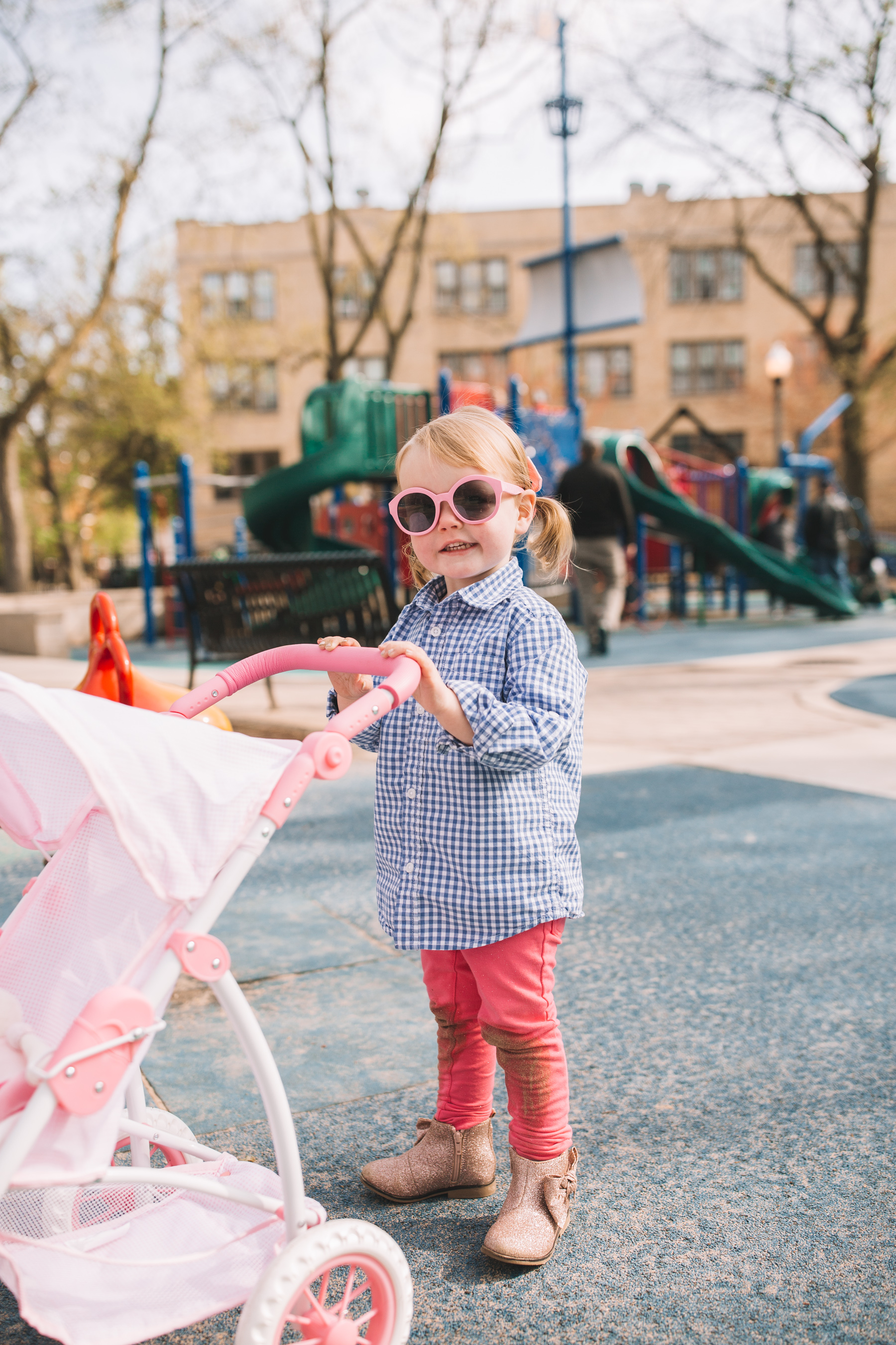 Emma Larkin is wearing some preppy toddler play clothes 