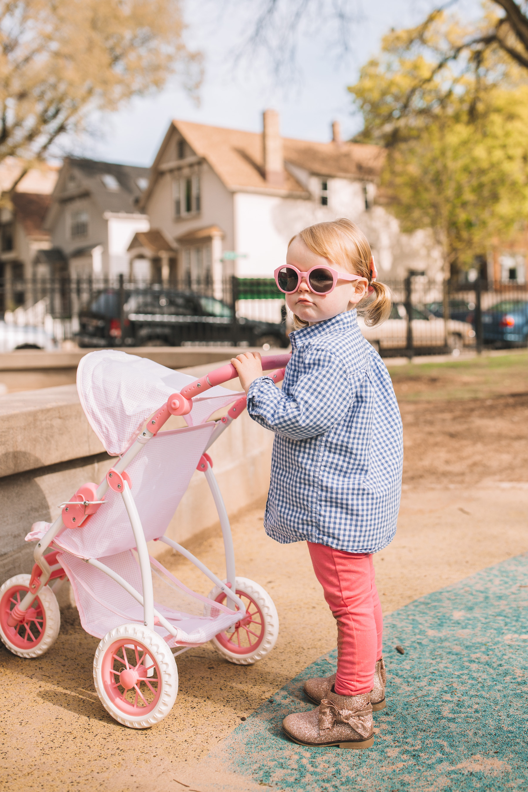 Emma Larkin is wearing some preppy toddler play clothes 