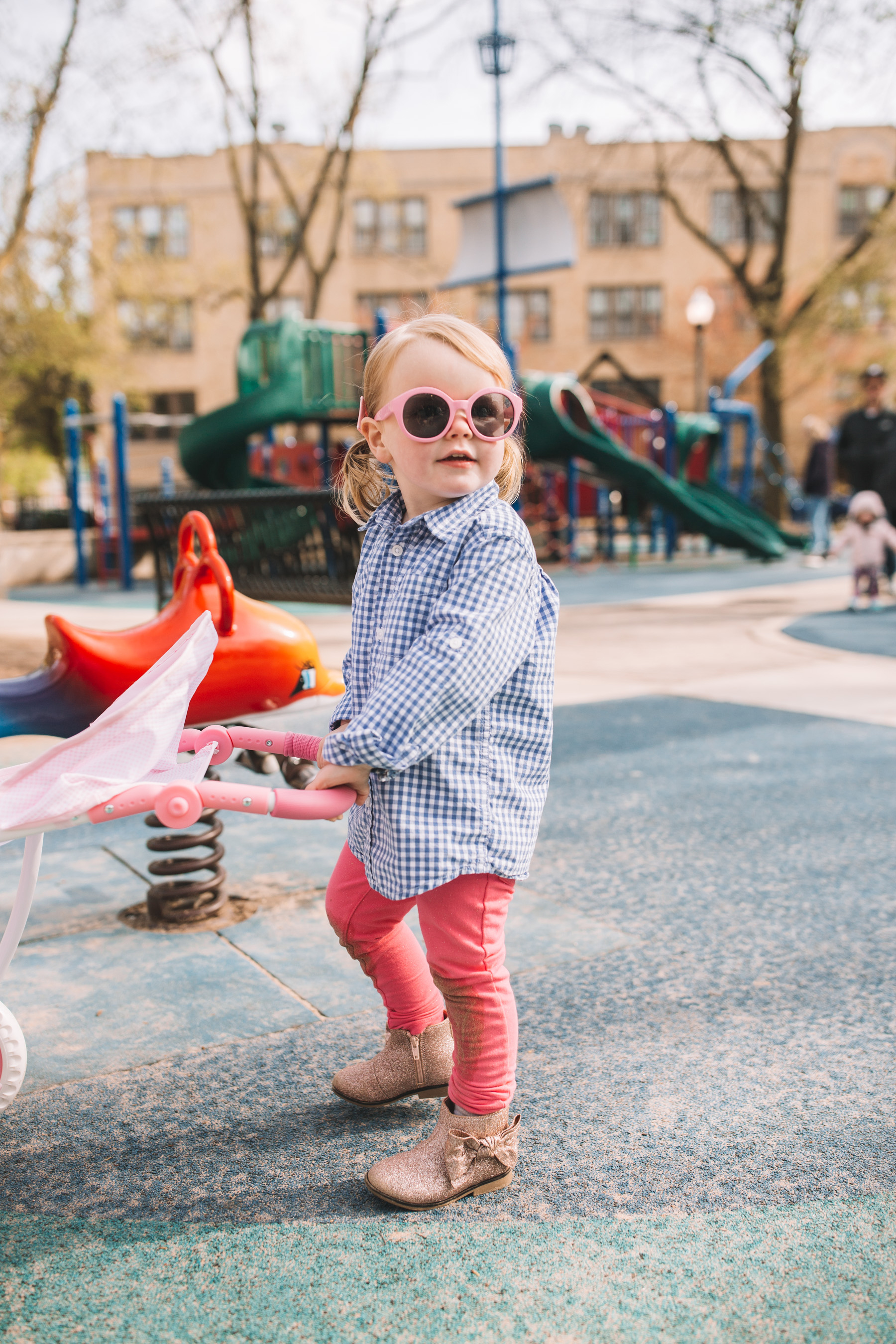 Emma Larkin is wearing some preppy toddler play clothes 