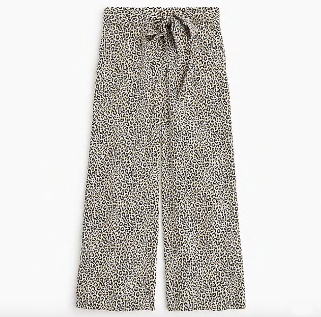 Wide-Leg Silk Leopard Pants