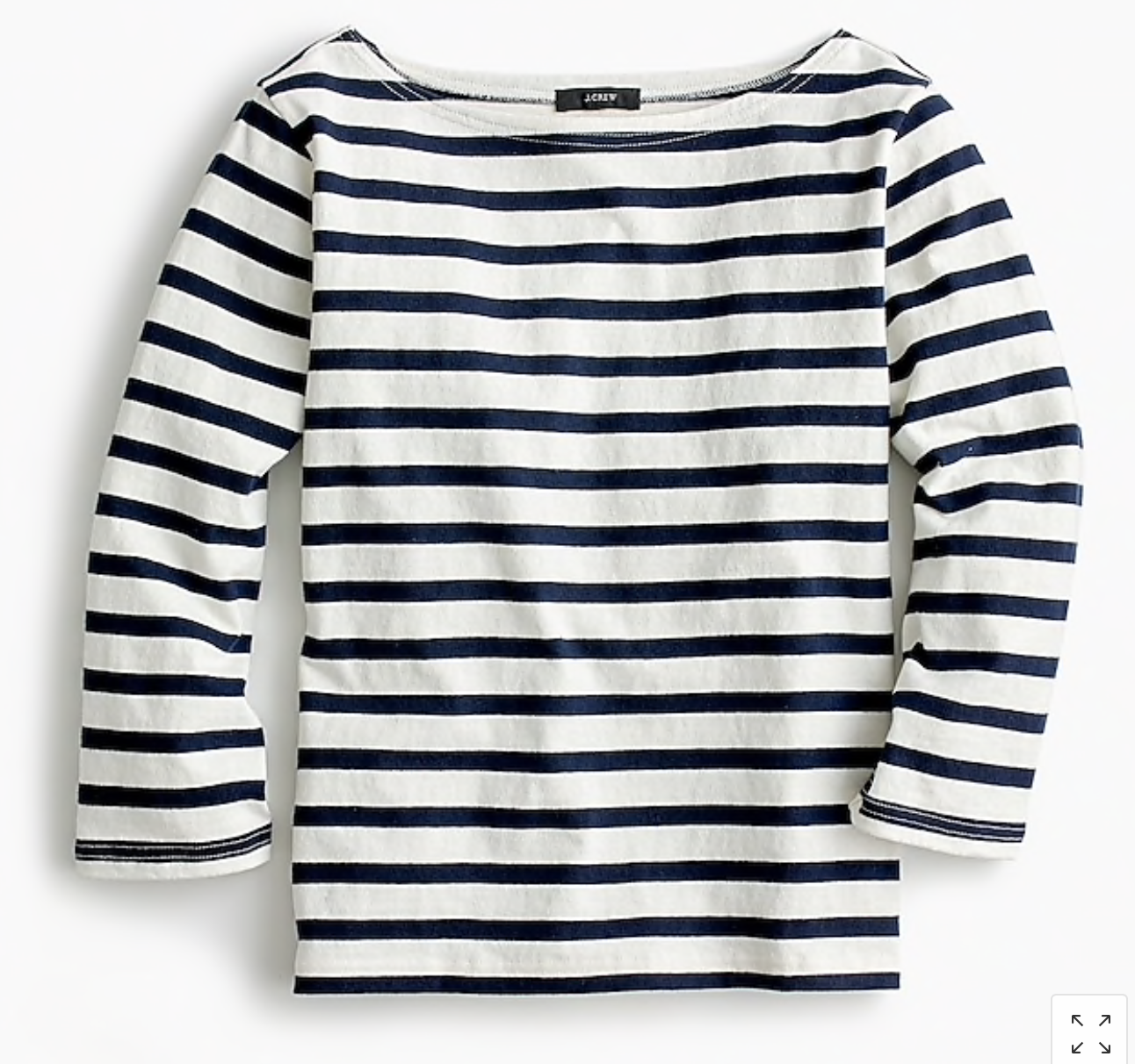 Navy Striped Boatneck Tee