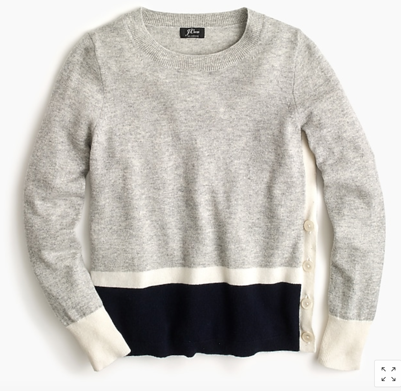 Cashmere Striped Sweater with Buttons