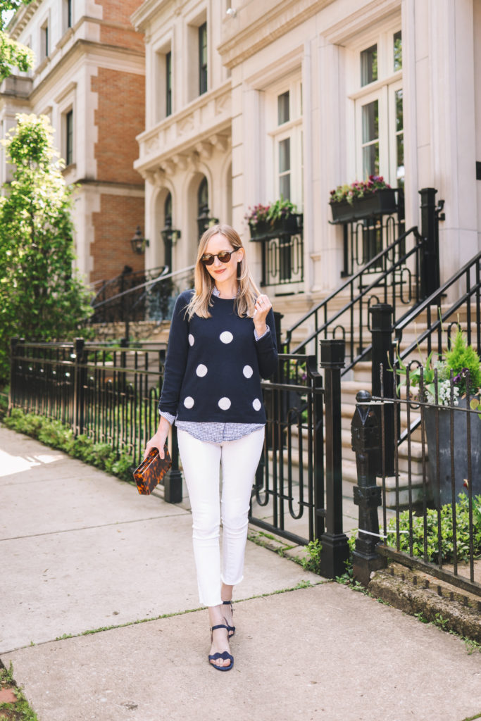 Rachel Bilson's Multicolor Striped Sweater, Sandals and Blue Bag -  Celebrity Style Guide