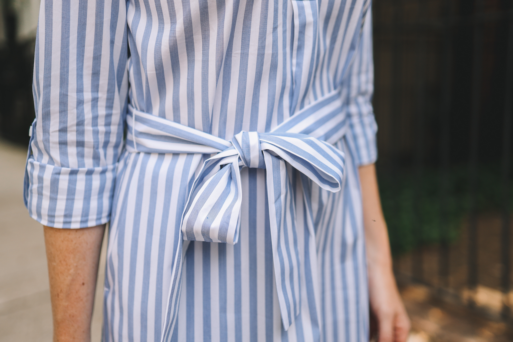 blue Striped Shirtdress featured