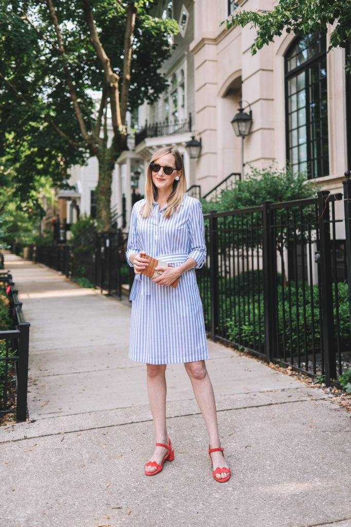 Preppy Little Striped Shirtdress From 1901 | Kelly in the City