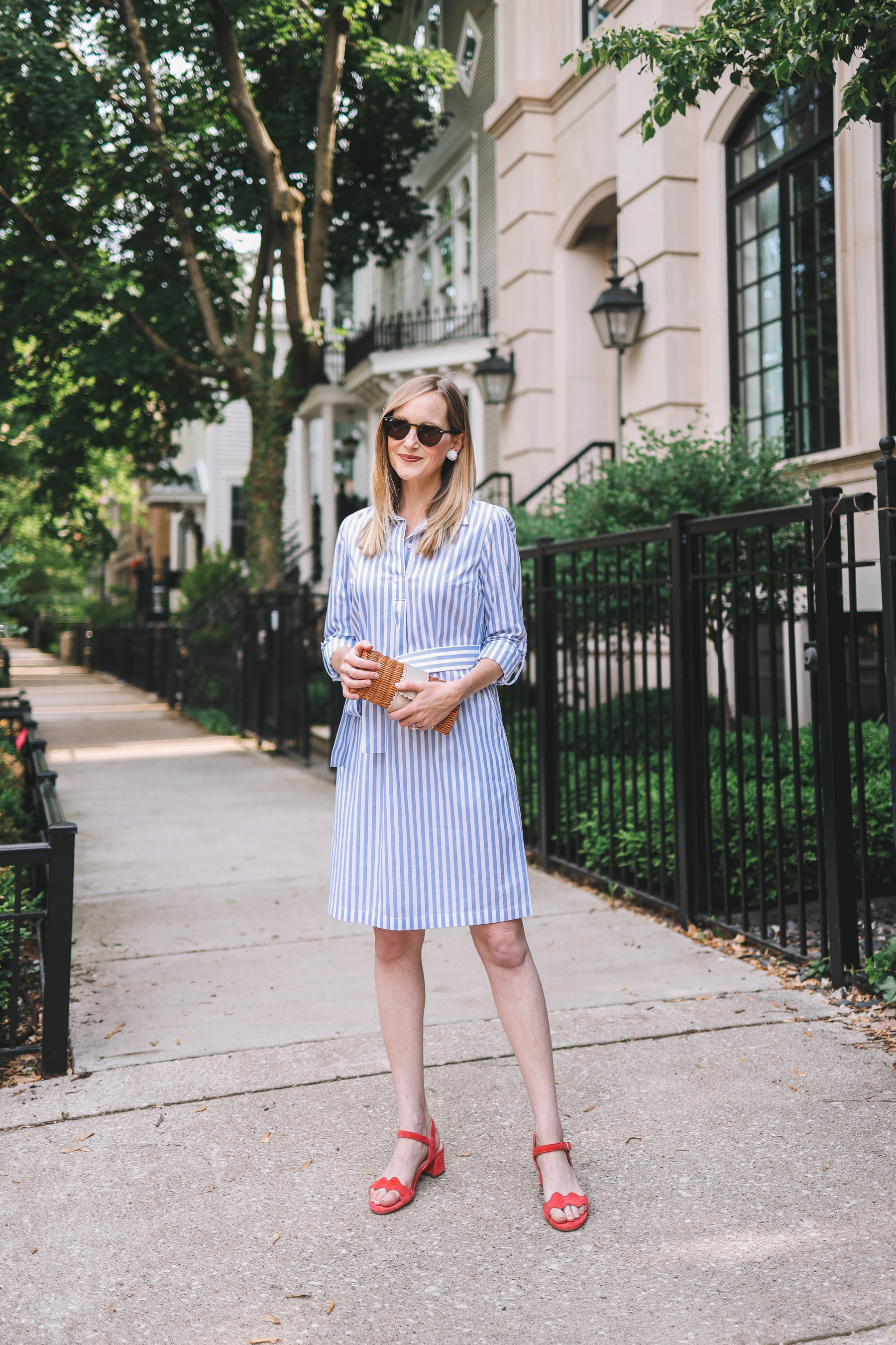 Preppy Little Striped Shirtdress