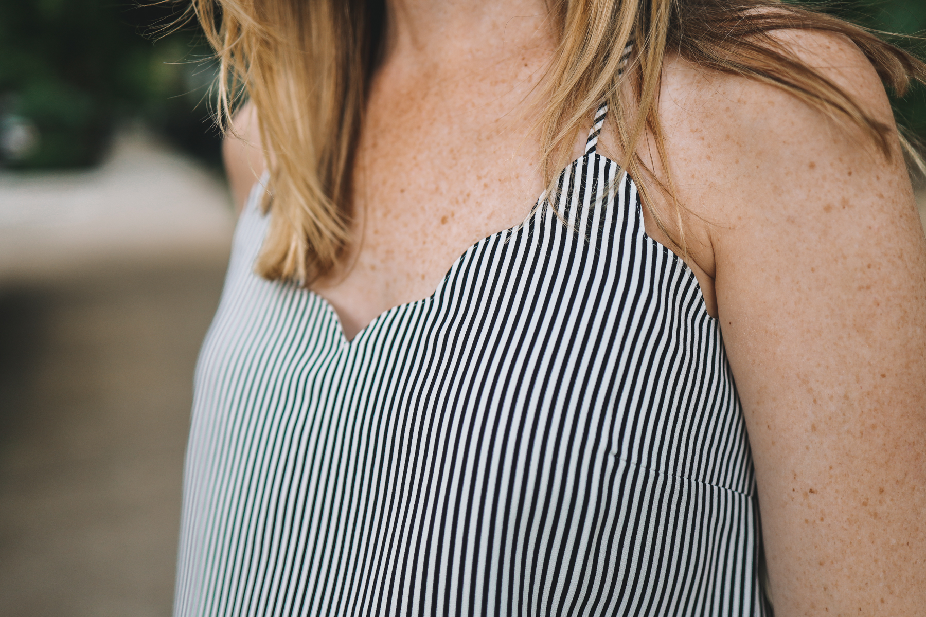 Navy Striped Scalloped Camisole J. Crew Factory featured