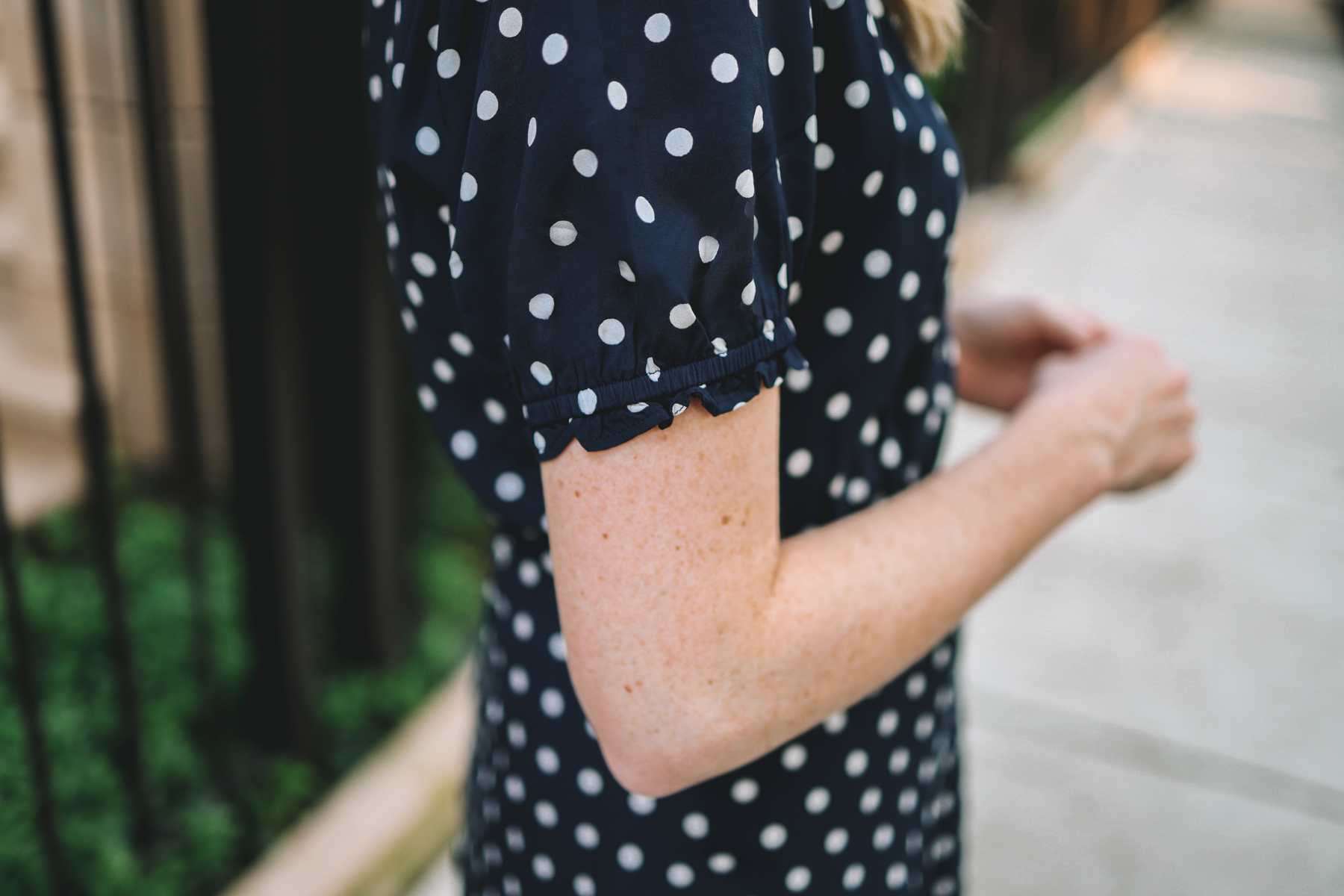 navy polka dot dress from J.Crew