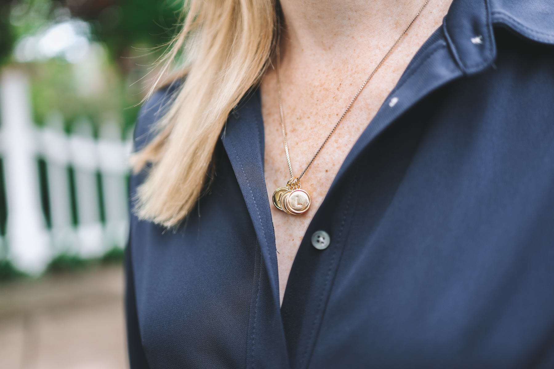 Mark & Graham Stamped Initial Necklace