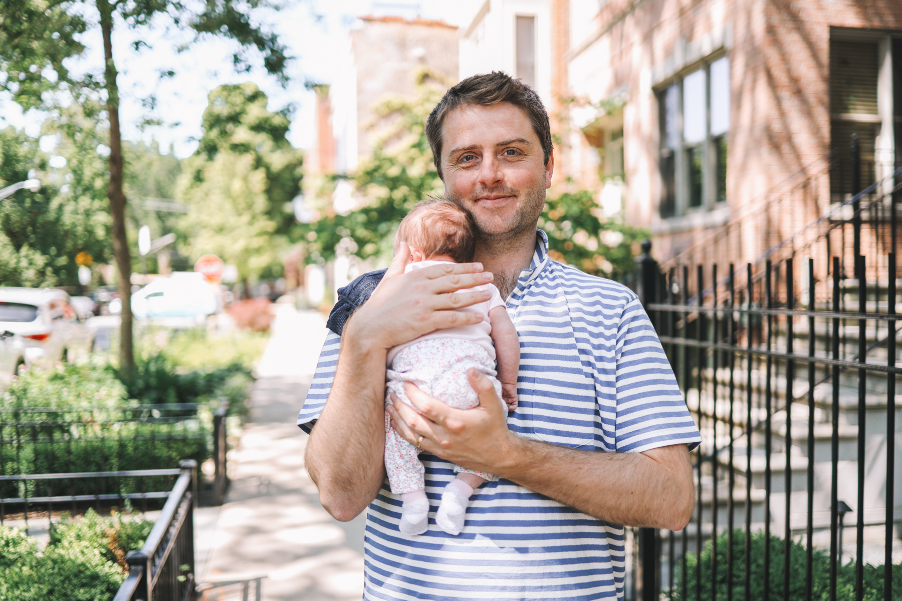 Father and baby daughter