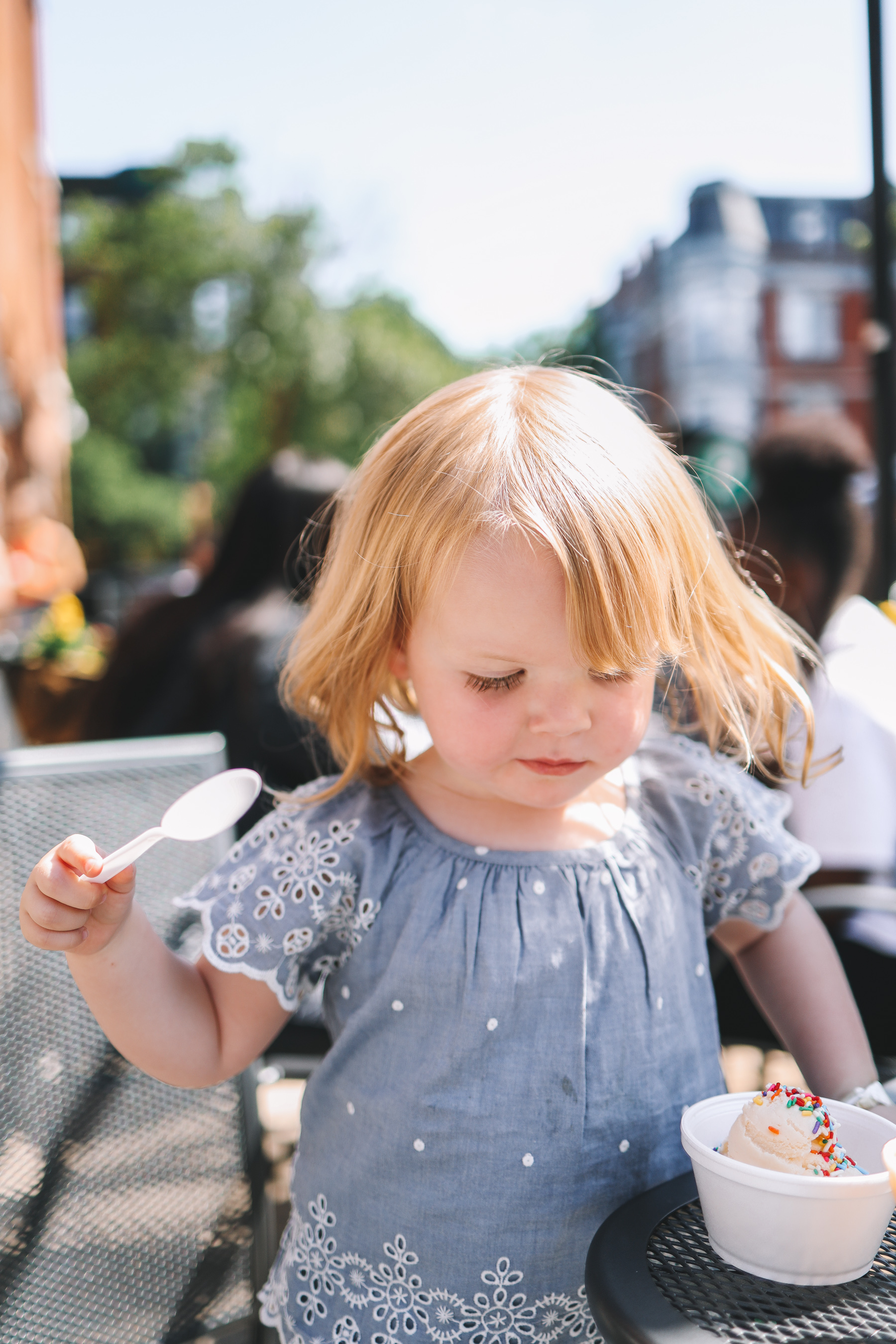 little girl eating ice cream