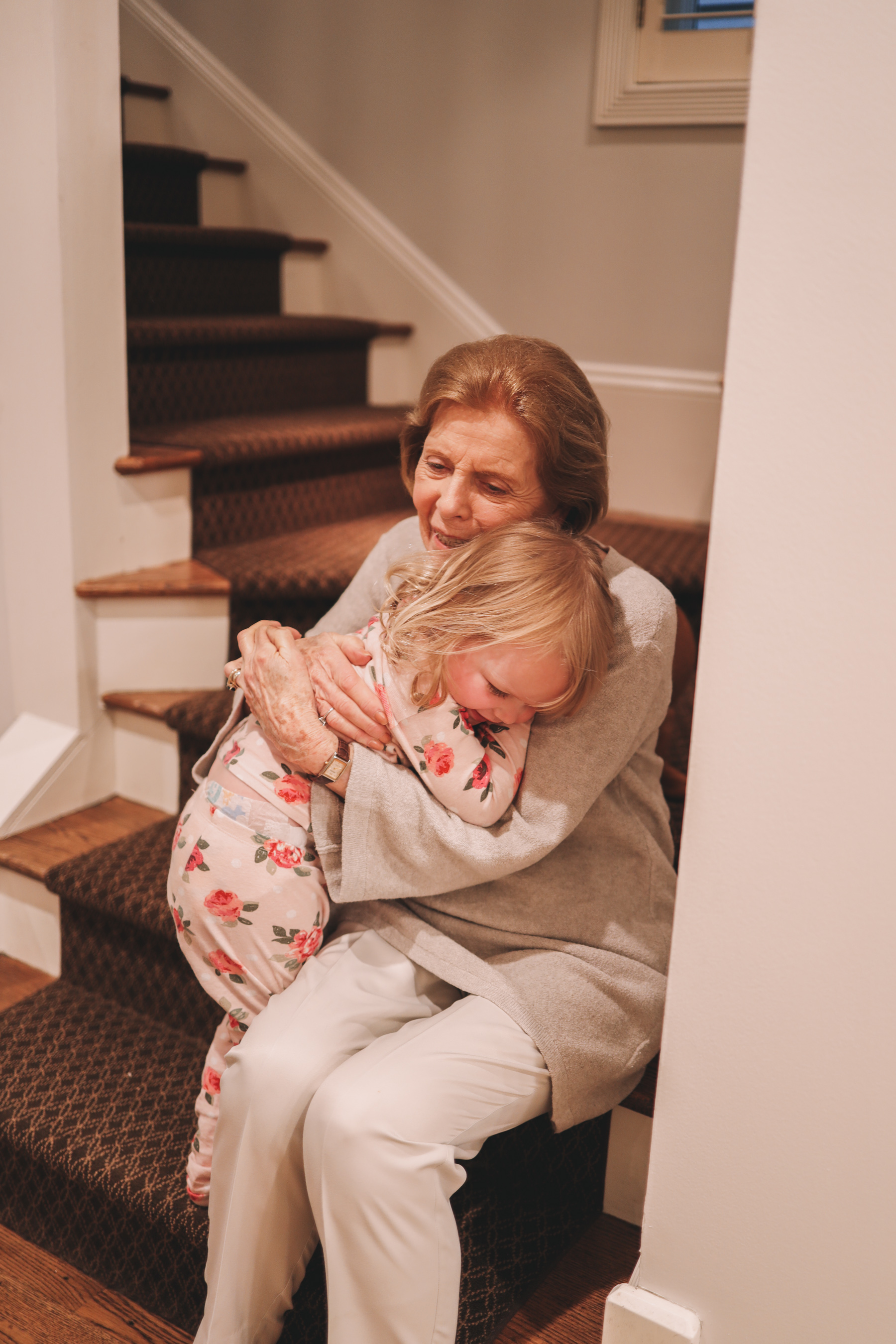 happy grandma and granddaughter 