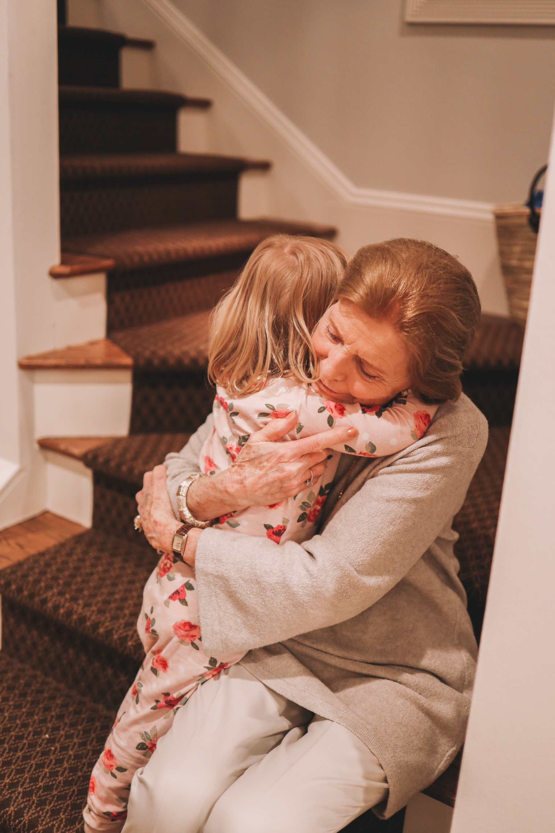 happy grandma and granddaughter 