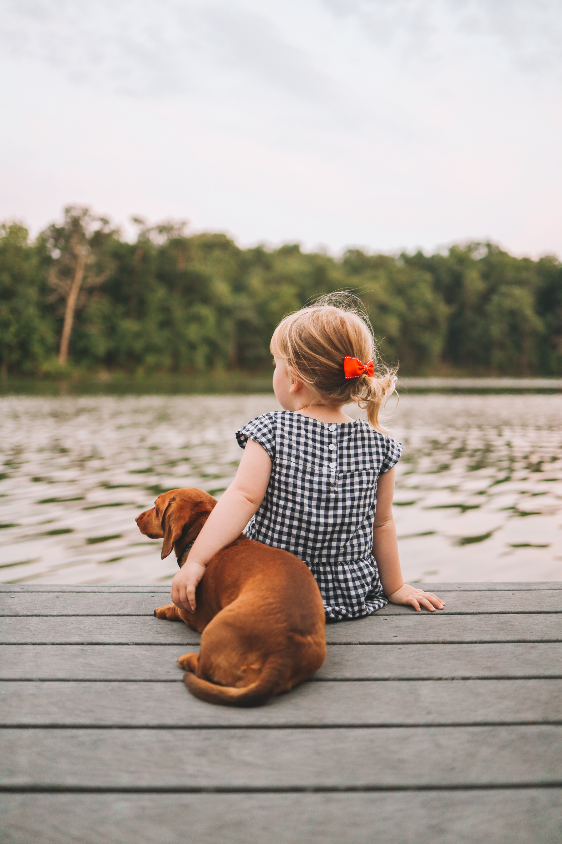 a girl and a dog