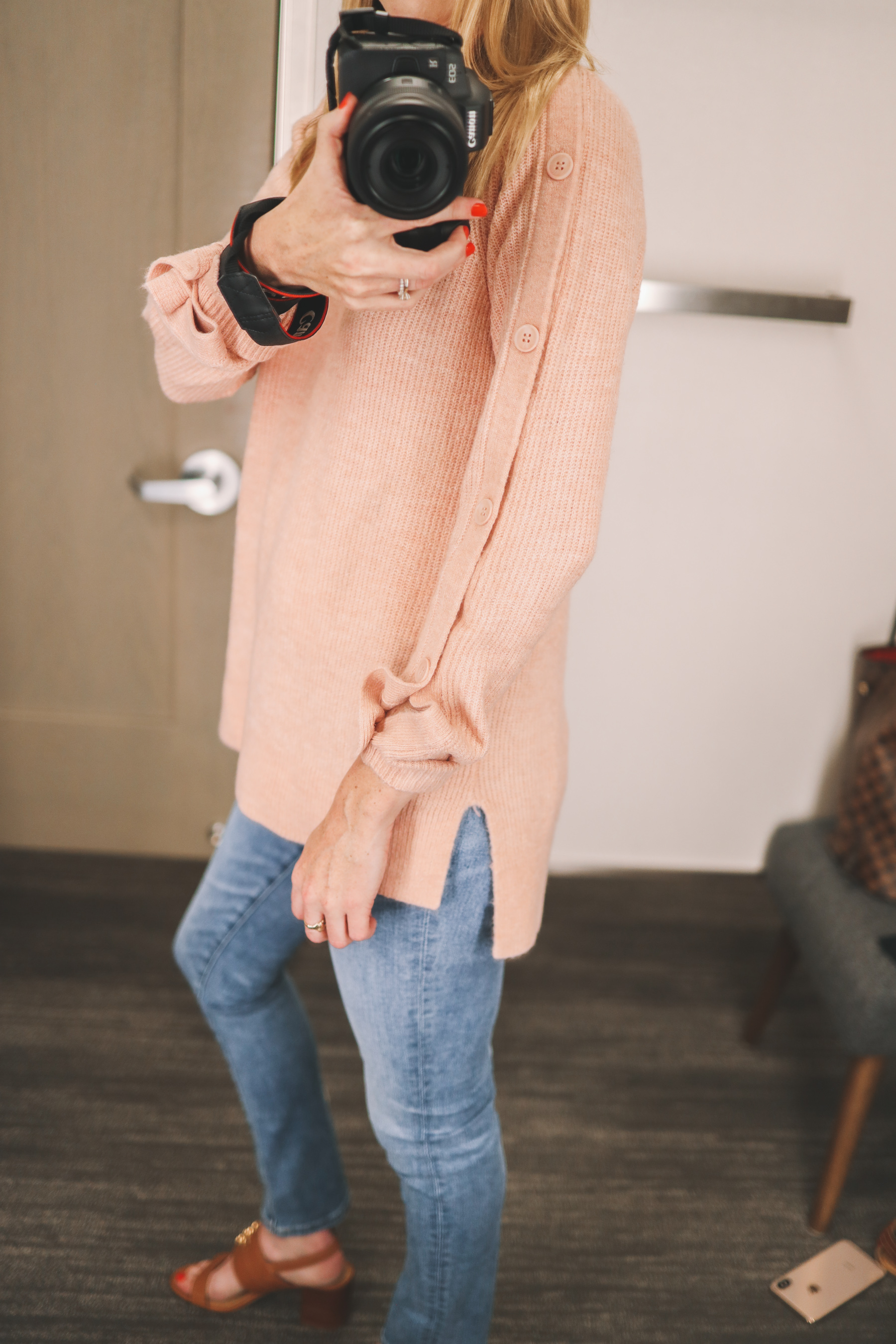 Side button sweater