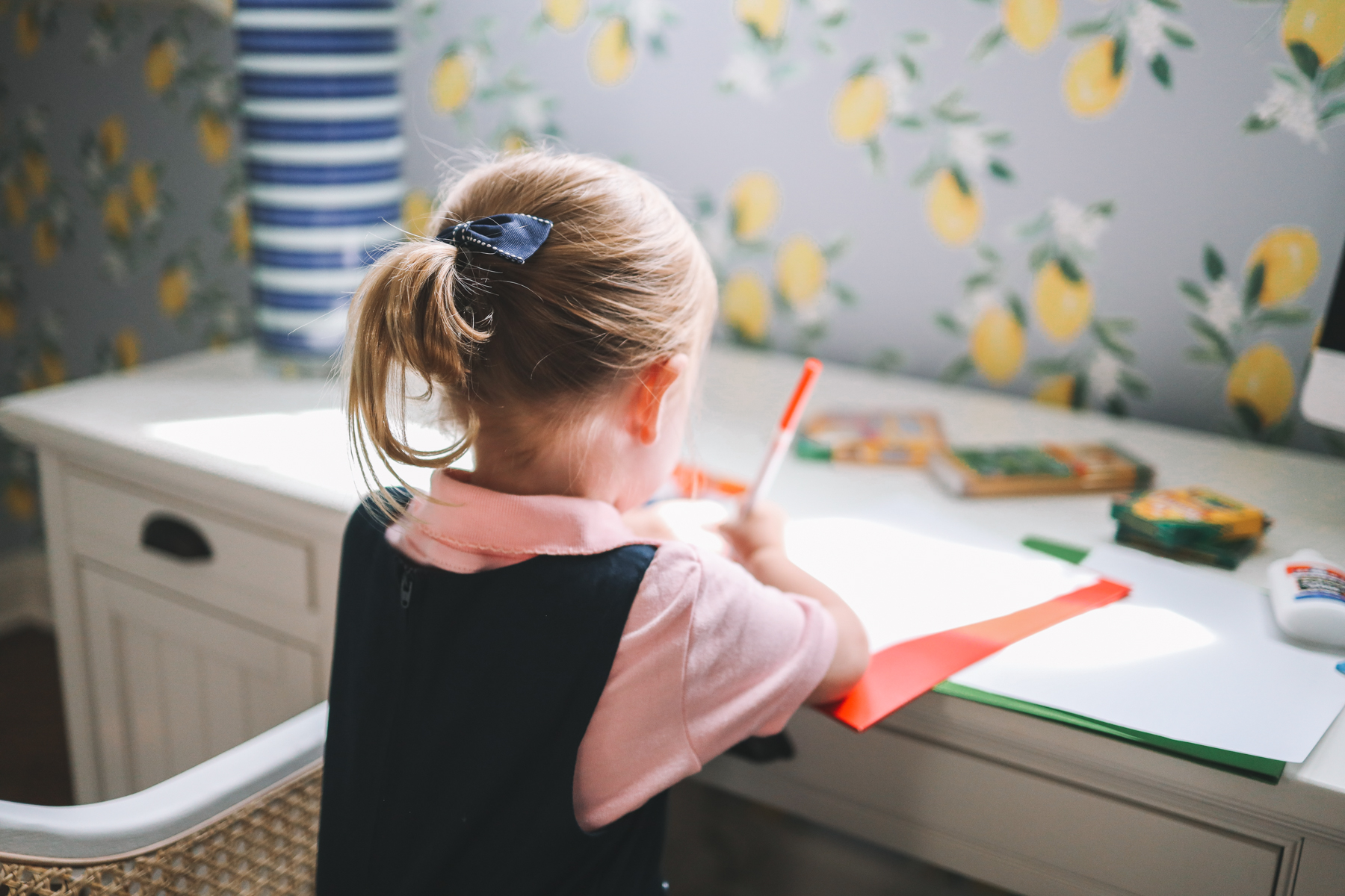 school supply list of crayons for this little girl