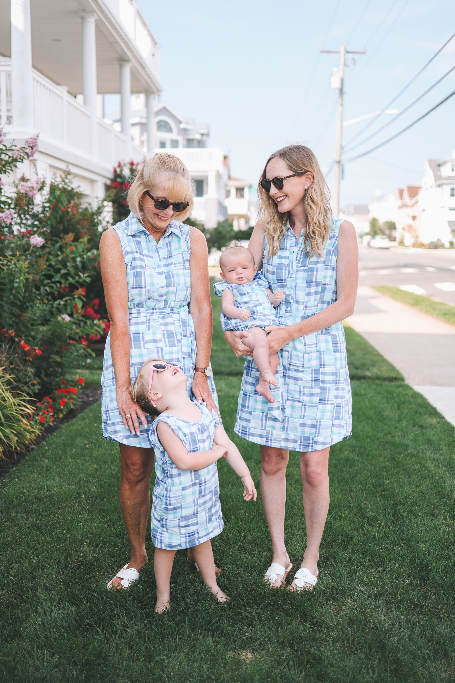 The Larkin girls pose in matchy-matchy madras