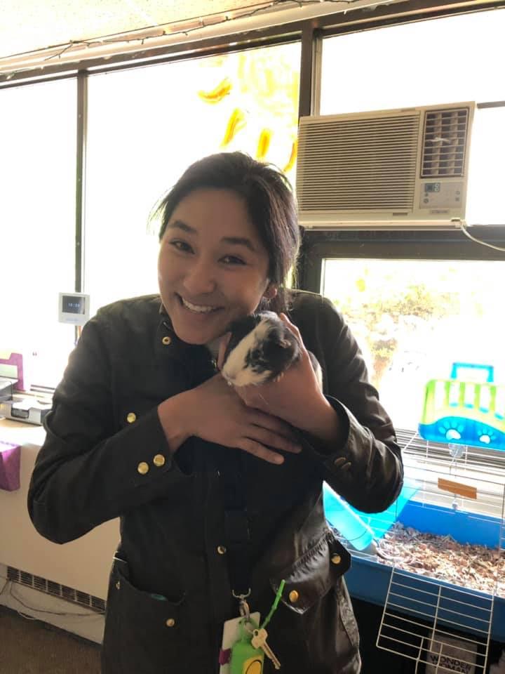 a person holding a pet