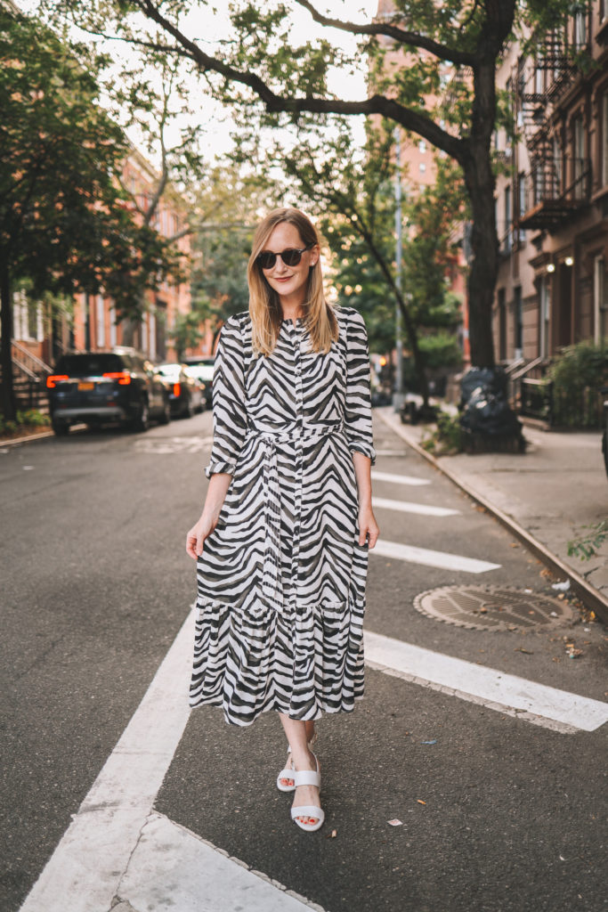 The Zebra Dress - Banana Republic Midi Shirt Dress | Kelly in the City