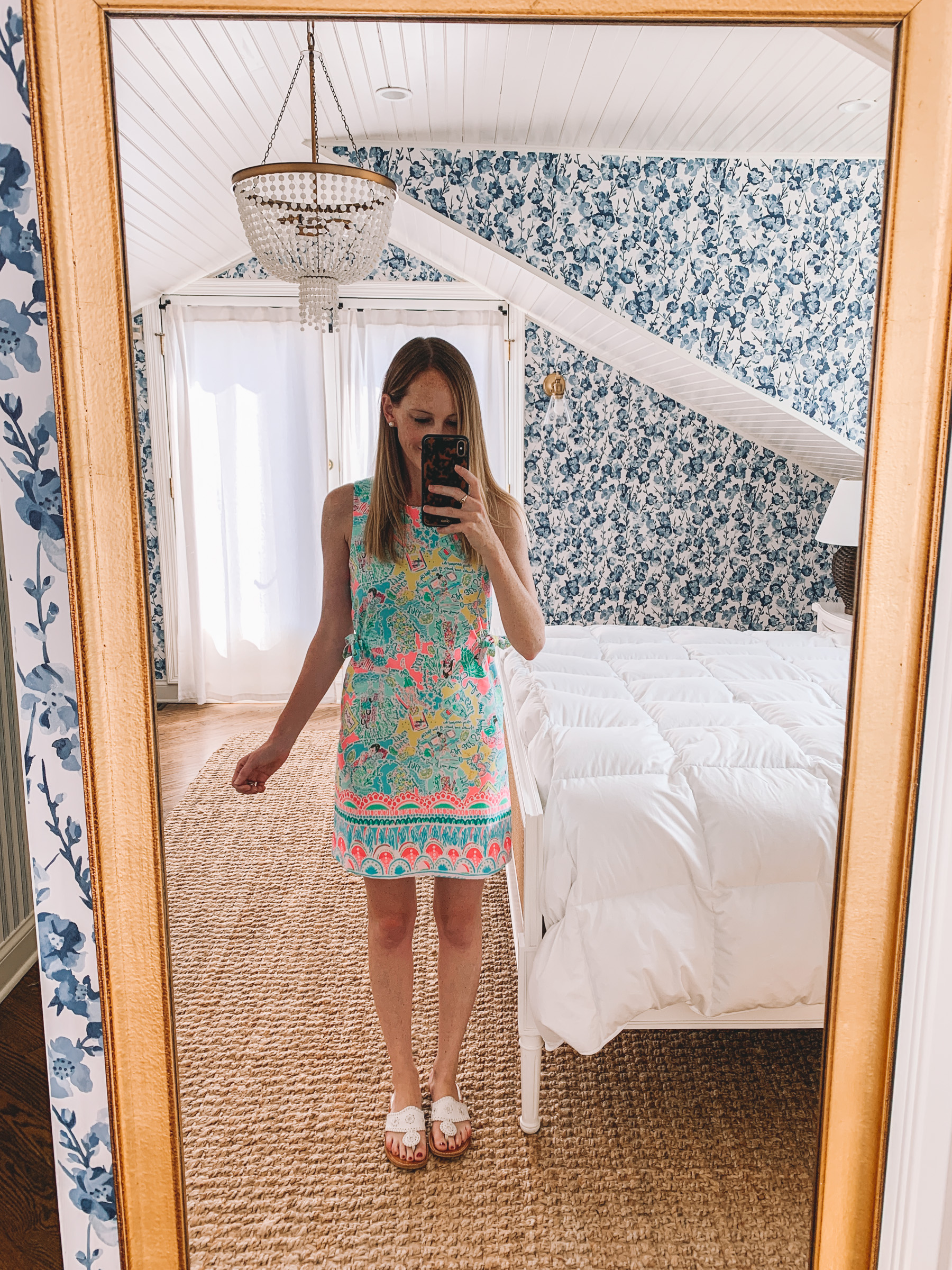 Marli Stretch Shift Dress Print: Multi Pop Up In The Beginning