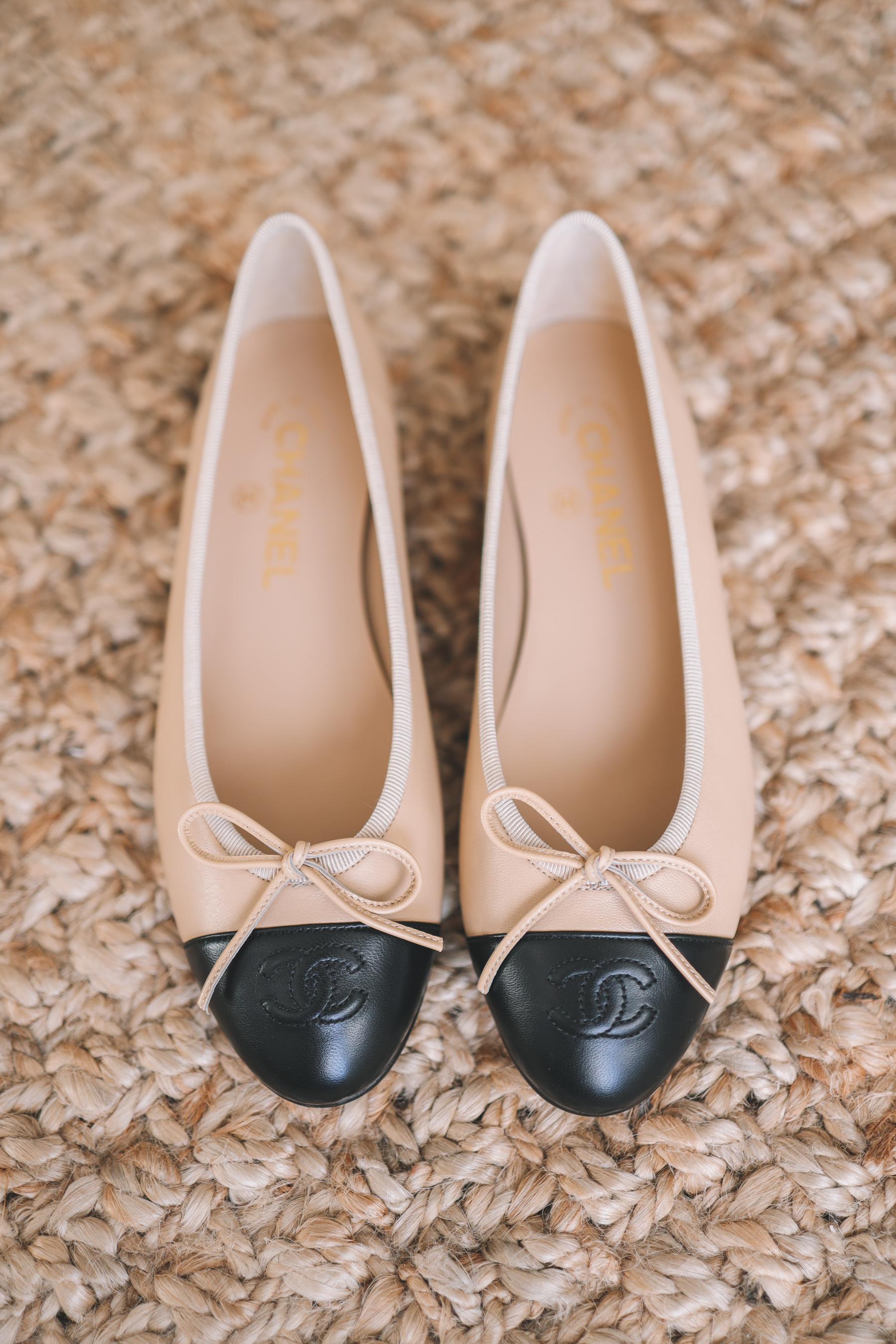 chanel two tone ballet flats